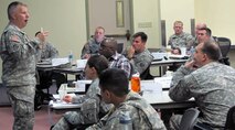 Maj. Gen. Todd Semonite, deputy commanding general for the U.S. Army Corps of Engineers, speaks to students attending the District Officer Introductory Course at the USACE Learning Center Feb. 24. The training was sponsored by the USACE Learning Center in Huntsville, Ala., with support from U.S. Army Engineering and Support Center, Huntsville, HQ USACE, Mobile District, Buffalo District, Kansas City District, and the Engineer Research and Development Center.