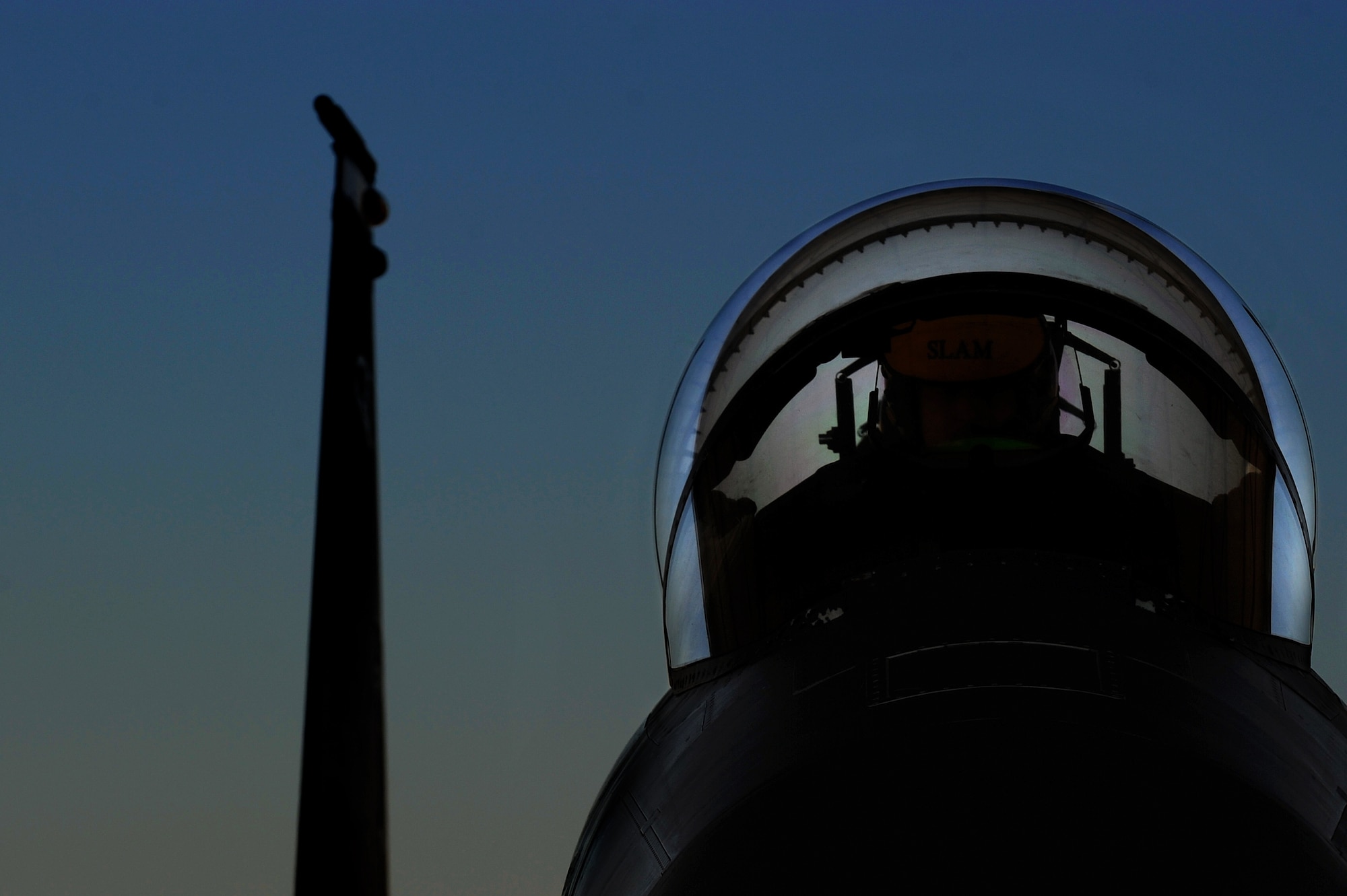 An F-15E Strike Eagle, assigned to the 4th Fighter Wing, prepares to depart for Red Flag 14-2, Feb. 28, 2014, at Seymour Johnson Air Force Base, N.C. Red Flag is a realistic combat training exercise hosted at Nellis Air Force Base, Nev., that incorporates all spectrums of warfare including command and control, real-time intelligence, analysis and exploitation, and electronic warfare. (U.S. Air Force photo/Airman 1st Class Aaron J. Jenne)