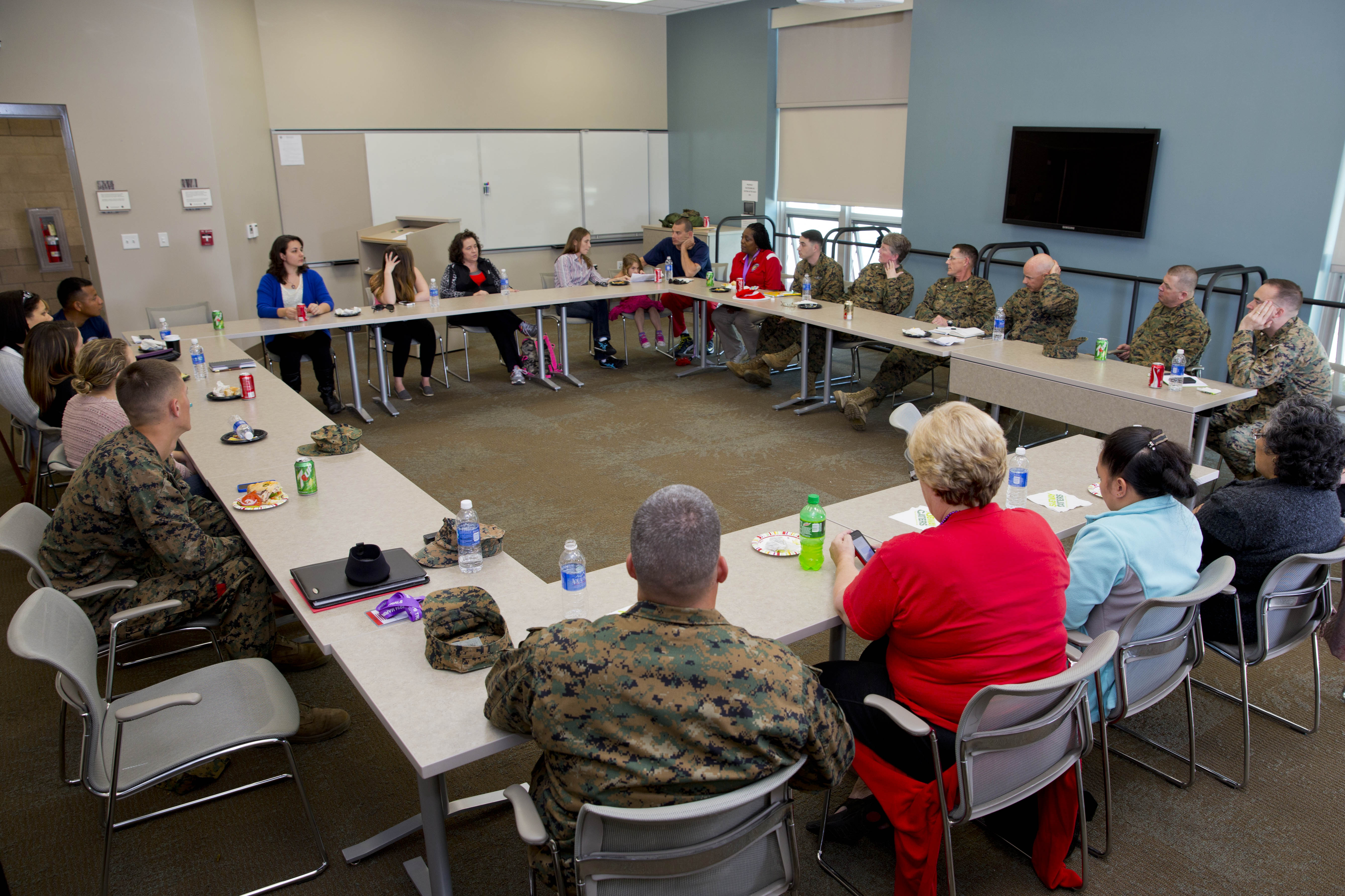Wounded Warrior Regiment meets with caregivers during Marine