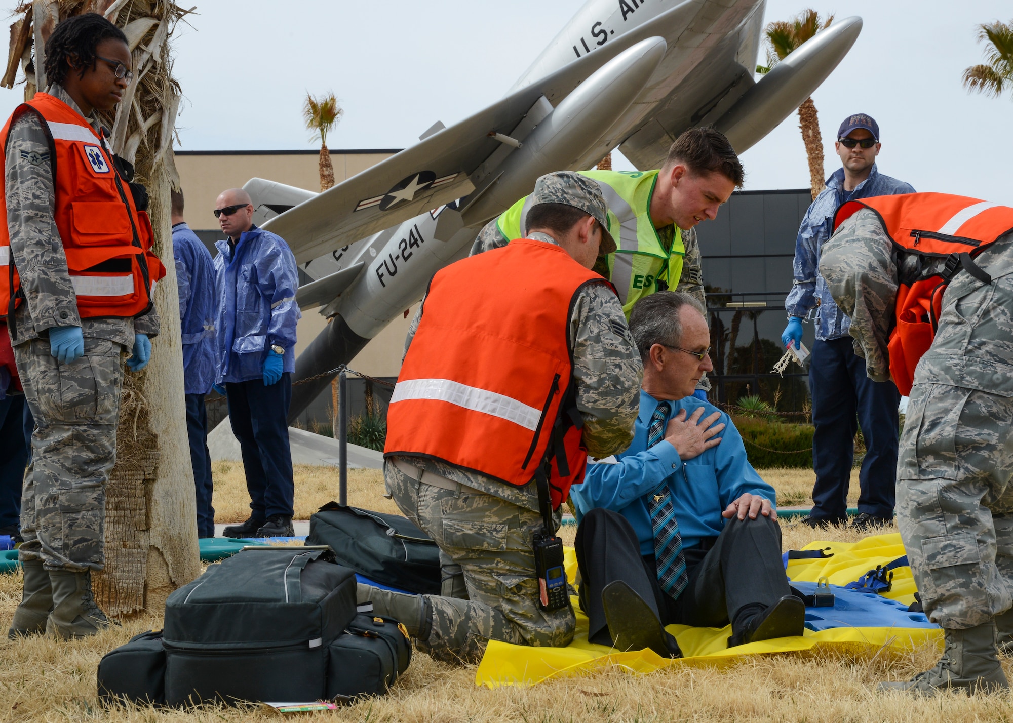 Simulated victims that had been wounded during the active shooter exercise received a card indicating their injuries with pictures, descriptions and their vitals to advise medical responders how to treat each "victim." (U.S. Air Force photo by Rebecca Amber)