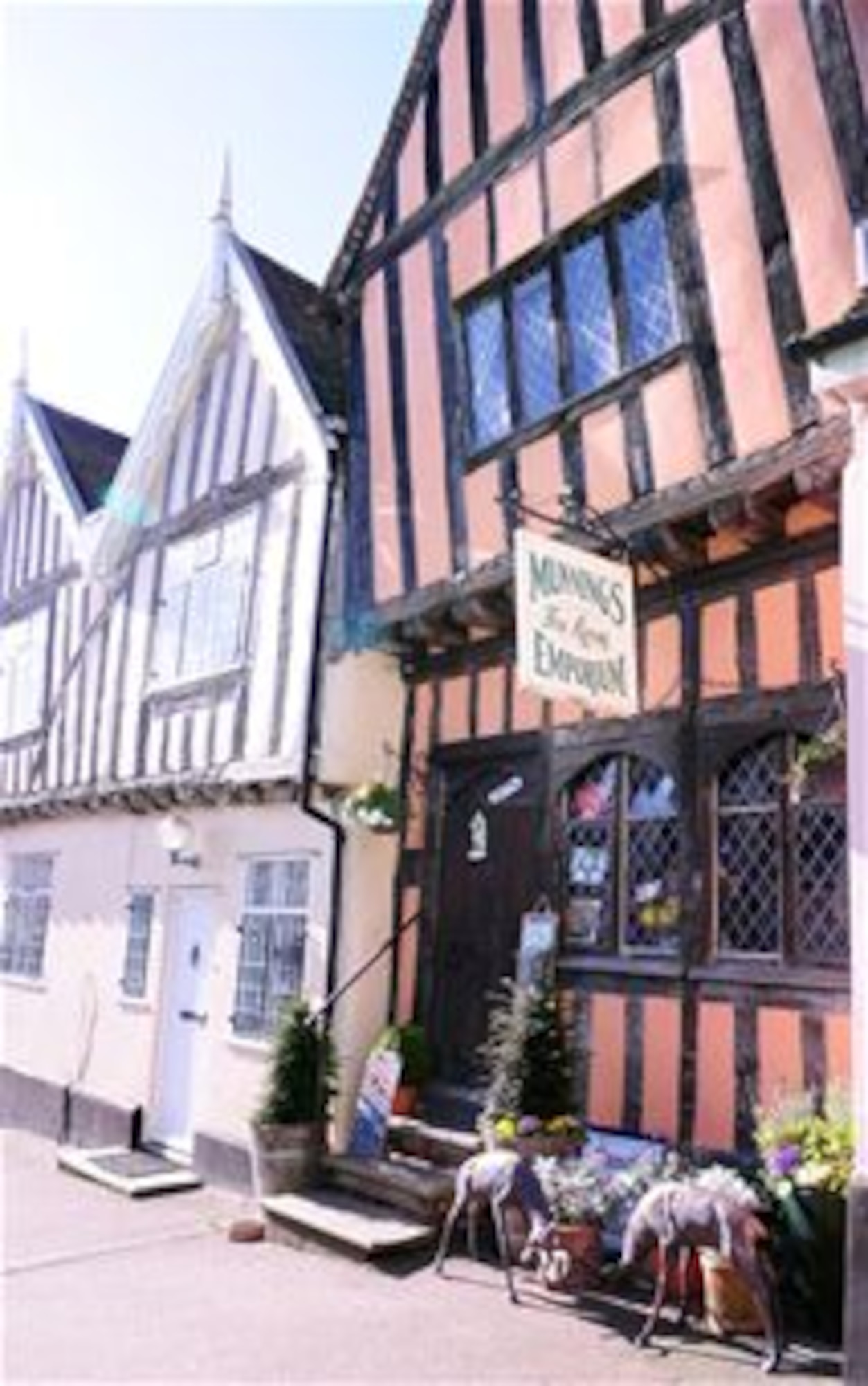 The Crooked House in Lavenham, Suffolk, was built in the early 15th century as part of a medieval hall house. It's now a tea room and art gallery featuring the work of various local artists, jewellers and sculptors. The picturesque town is quintessentially English. Cafes, antique shops, small boutiques and those selling fresh, local produce are all located along the High Street. (U.S. Air Force photo by Karen Abeyasekere/Released)