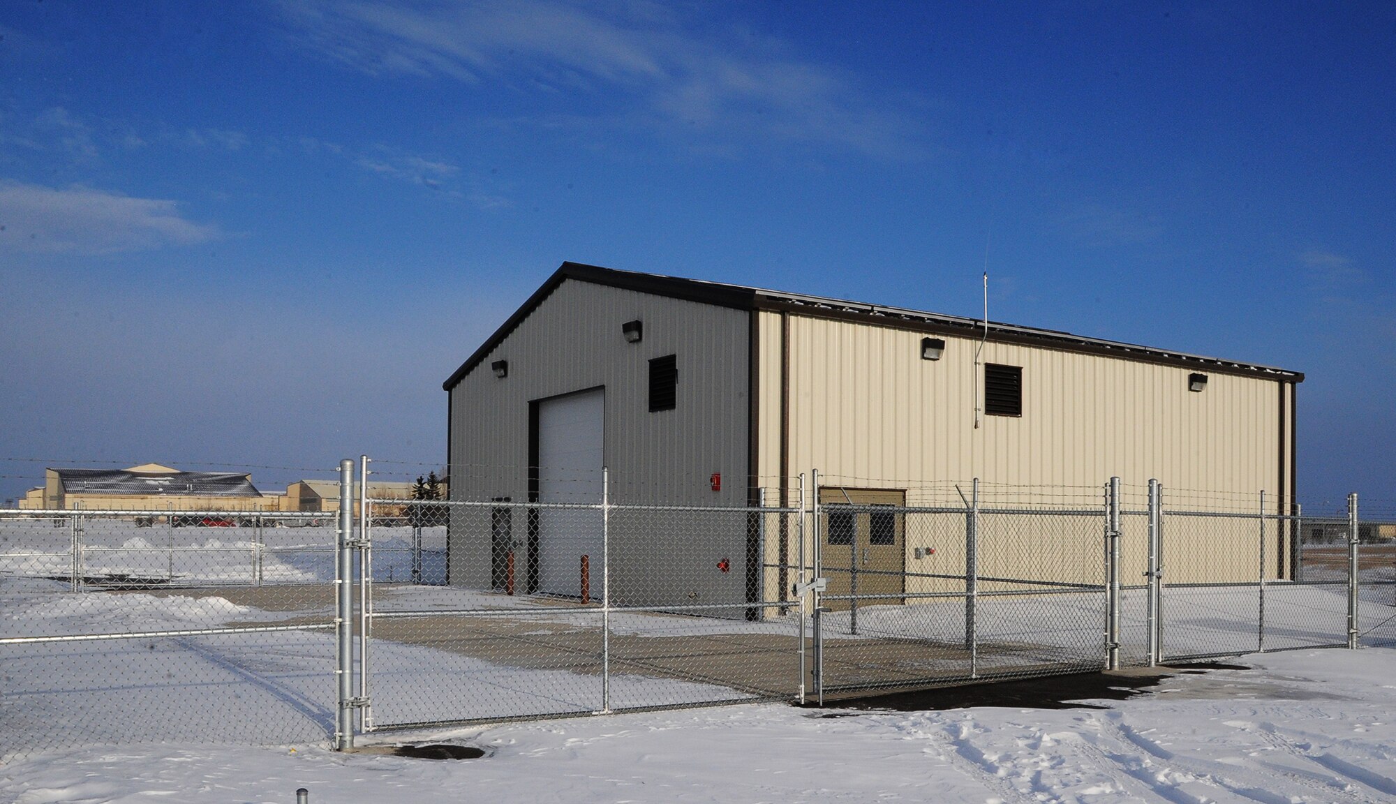 A new facility, with capabilities clearly exceeding old practices, was recently built at Minot Air Force Base, N.D. The new Cryogenics Facility, which is part of the petroleum, oil and lubricants shop, enables the base to have the capacity for more liquid oxygen and a better working environment for the Airmen that work here. (U.S. Air Force photo/Senior Airman Andrew Crawford)