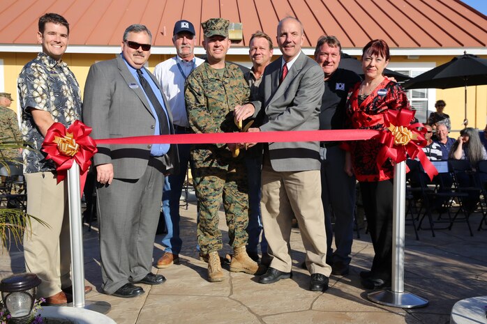 A ribbon cutting ceremony, accompanied by Brig. Gen. James W. Bierman, commanding officer, Marine Corps Recruit Depot San Diego and Western Recruiting Region, was held for the grand re-opening of the Bay View Marina Club aboard the depot, Feb. 28. The club, also known on the depot as the “boat house,” was rebuilt and restructured to be a more welcoming place to service members and families.  It provides equipment rentals, picnic areas available for reservations, Boston Whaler Boats, Catalina Sailboats, Ocean Kayaks, surfboards, wetsuits and much more. 