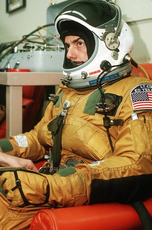 Lt. Col. Raymond E. Yeilding, SR-71 pilot, prepares for his record-breaking flight March 6, 1990. Yeilding and co-pilot Lt. Col. Joseph T. Vida, completed the flight from Los Angeles to Washington D.C. in 64 minutes 20 seconds averaging 2,144.83 mph at the conclusion of that flight the aircraft was turned over to the Smithsonian National Air and Space Museum. (Courtesy photo)