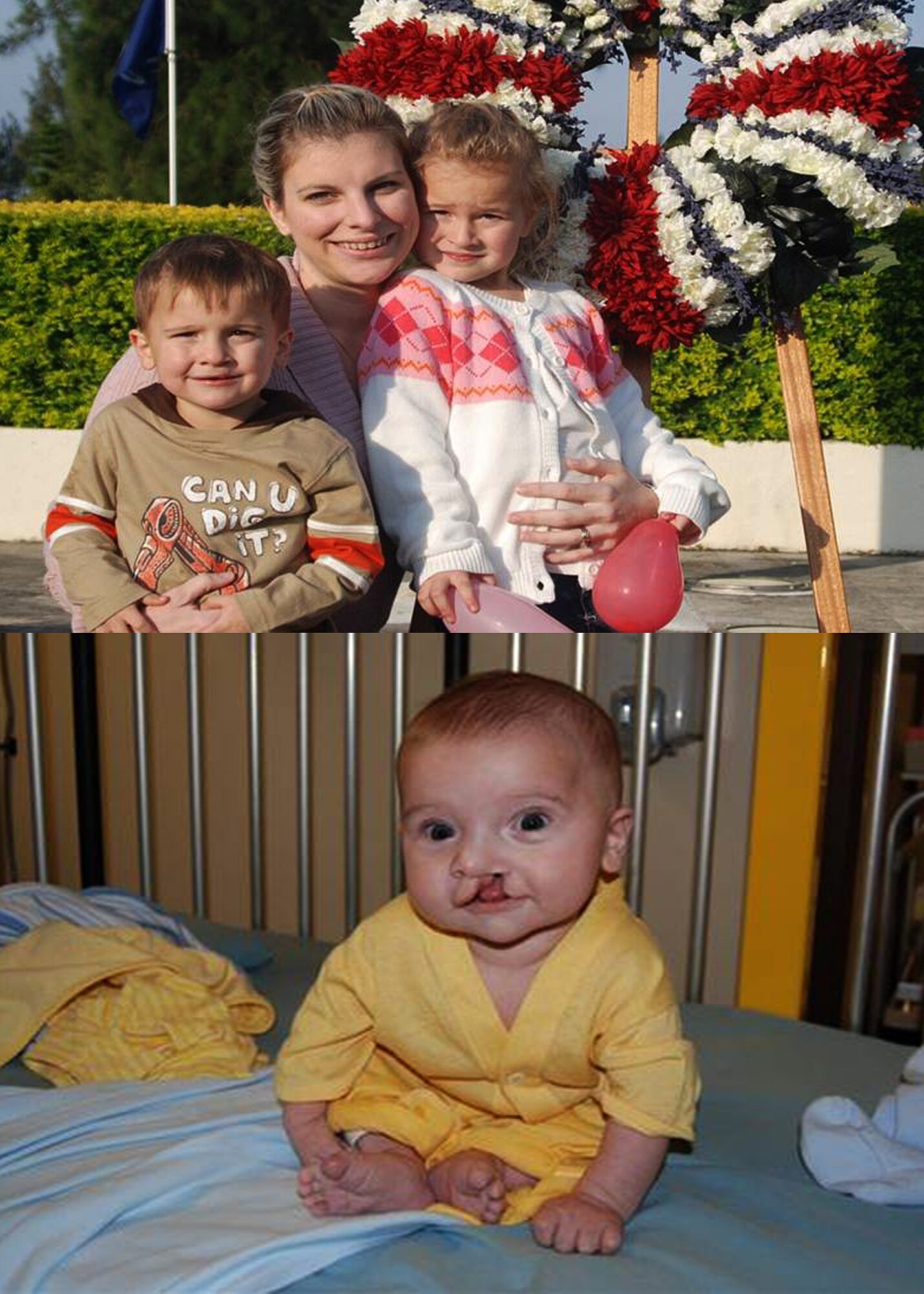 Joleen Baker, a 314th Airlift Wing secretary, poses with her daughter and son, Jimmy, who was born with a cleft lip in 2007. The Air Force Assistance Fund assisted the Baker family with funds to pay for corrective surgery. (Top)

Jimmy was born with a cleft lip in 2007. The Air Force Assistance Fund gave the Baker family $3,500, which helped them pay for corrective surgery. The AFAF donates thousands of dollars to families in need. (Bottom)