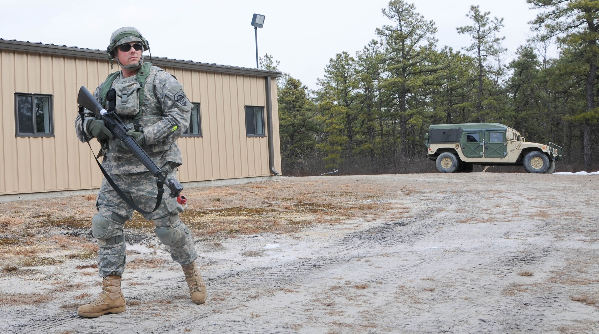 Soldiers from the Army Reserve’s 319th Army Band hone their technical and tactical skills Feb. 25 during the Army Reserve’s joint Combat Support Training Exercise at Joint Base McGuire-Dix-Lakehurst, N.J. (U.S. Army photo by Staff Sgt. Shawn Morris/Released)