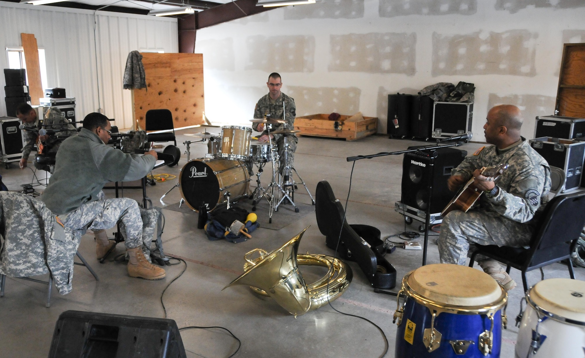 Soldiers from the Army Reserve’s 319th Army Band hone their technical and tactical skills Feb. 25 during the Army Reserve’s joint Combat Support Training Exercise at Joint Base McGuire-Dix-Lakehurst, N.J. (U.S. Army photo by Staff Sgt. Shawn Morris/Released)