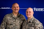 U.S. Air Force Master Sgt. Wesley F. Paver, 182nd Mission Support Group first sergeant, and Airman 1st Class Jared A. Paver, fire protection specialist with the 182nd Civil Engineer Squadron, at the 182nd Airlift Wing in Peoria, Ill.