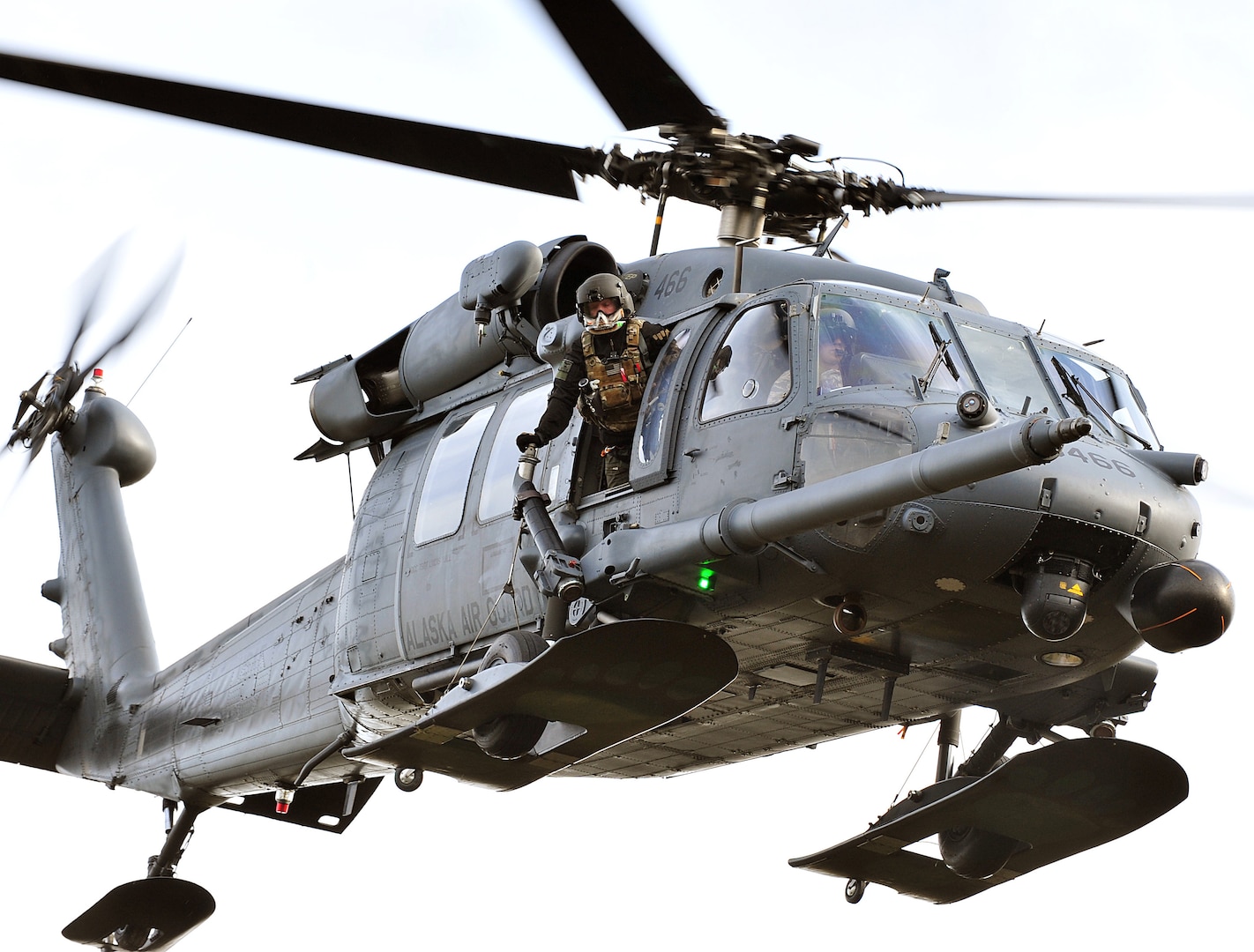 Members of the 212th Rescue Squadron take part in training on Joint Base Elmendorf-Richardson, Sept. 21, 2011. Squadron members recently assisted in the rescue of five individuals from an ice floe near the Knik River in Alaska.