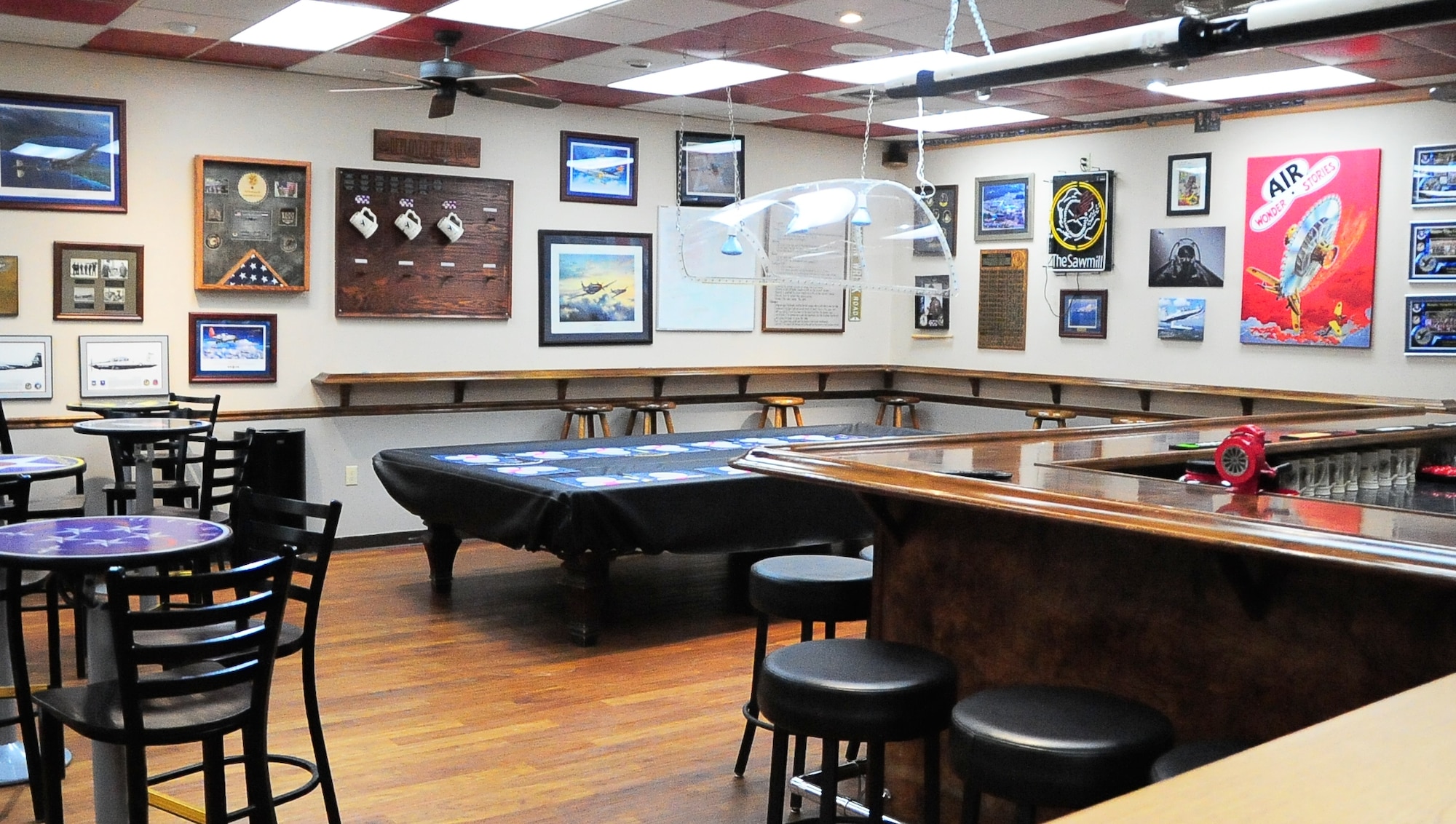 The Sawmill is the heritage room for the 41st Flying Training Squadron displaying a long heritage tracing back to World War II at Columbus Air Force Base, Miss., March 6, 2014. Most displays were donated by personnel that were previously part of 41st FTS. (U.S. Air Force photo/ Senior Airman Kaleb Snay)