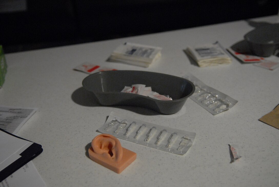 Shown here are the tools used to teach Auricular Therapy Acupuncture. (U.S. Air Force photo by Misuzu Allen)