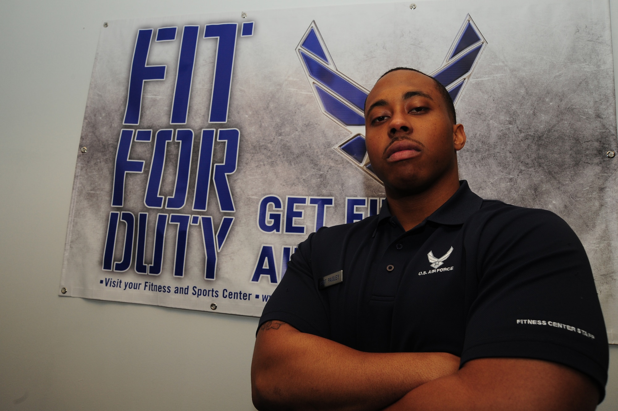 Staff Sgt. Adrian Paisley, 509th Force Support Squadron fitness center specialist, was deployed to Southwest Asia, alongside a team of nine other Airmen from the 509th FSS, from July 2013 to January 2014. The team’s mission was to help organize and refurbish a nearly empty fitness center. They also assisted other units as they set up various facilities on base.. (U.S. Air Force photo by Staff Sgt. Nick Wilson/Released)