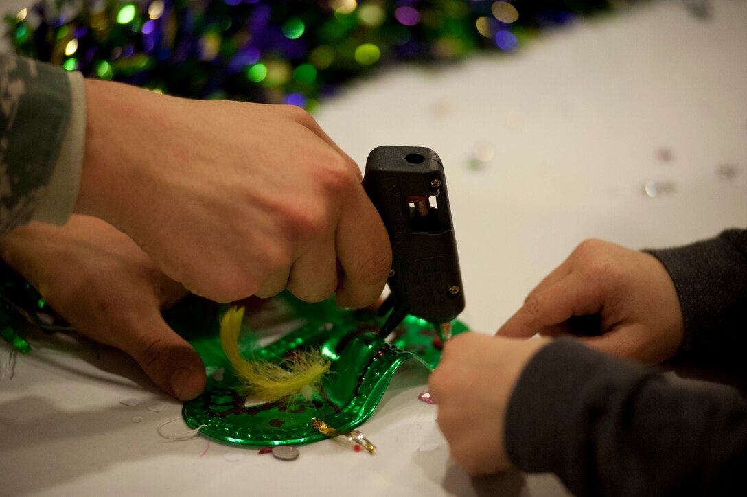 The Solid Rock Café at Sheppard held a Mardi Gras celebration March 4. The celebration centered on family events and education about its origins. (U.S. Air Force photo by Airman 1st Class Jelani Gibson)  