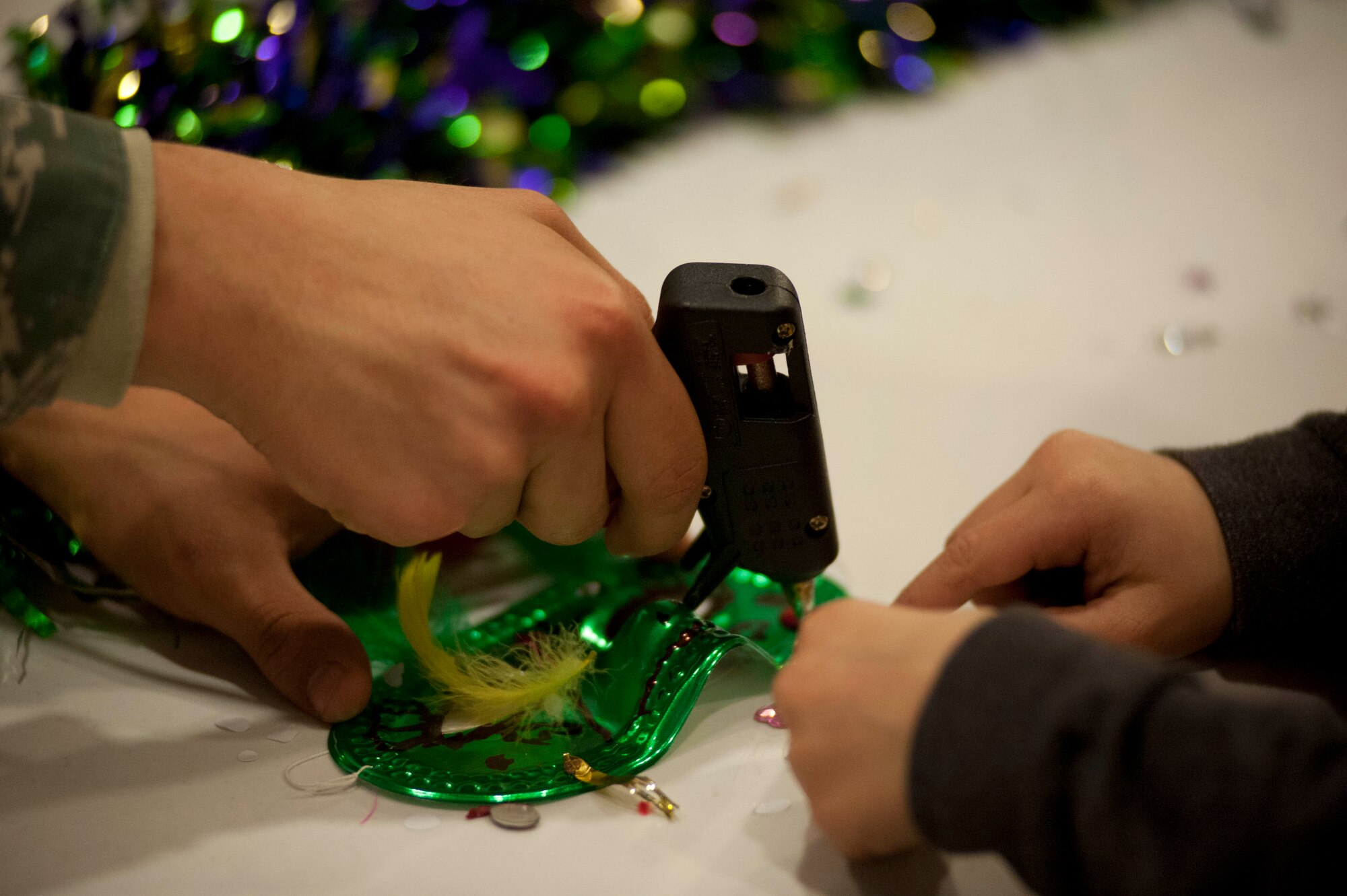 The Solid Rock Café at Sheppard held a Mardi Gras celebration March 4. The celebration centered on family events and education about its origins. (U.S. Air Force photo by Airman 1st Class Jelani Gibson)  
