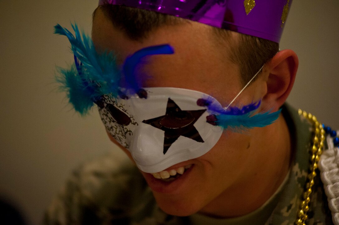 The Solid Rock Café at Sheppard held a Mardi Gras celebration March 4. The celebration centered on family events and education about its origins. (U.S. Air Force photo by Airman 1st Class Jelani Gibson)  