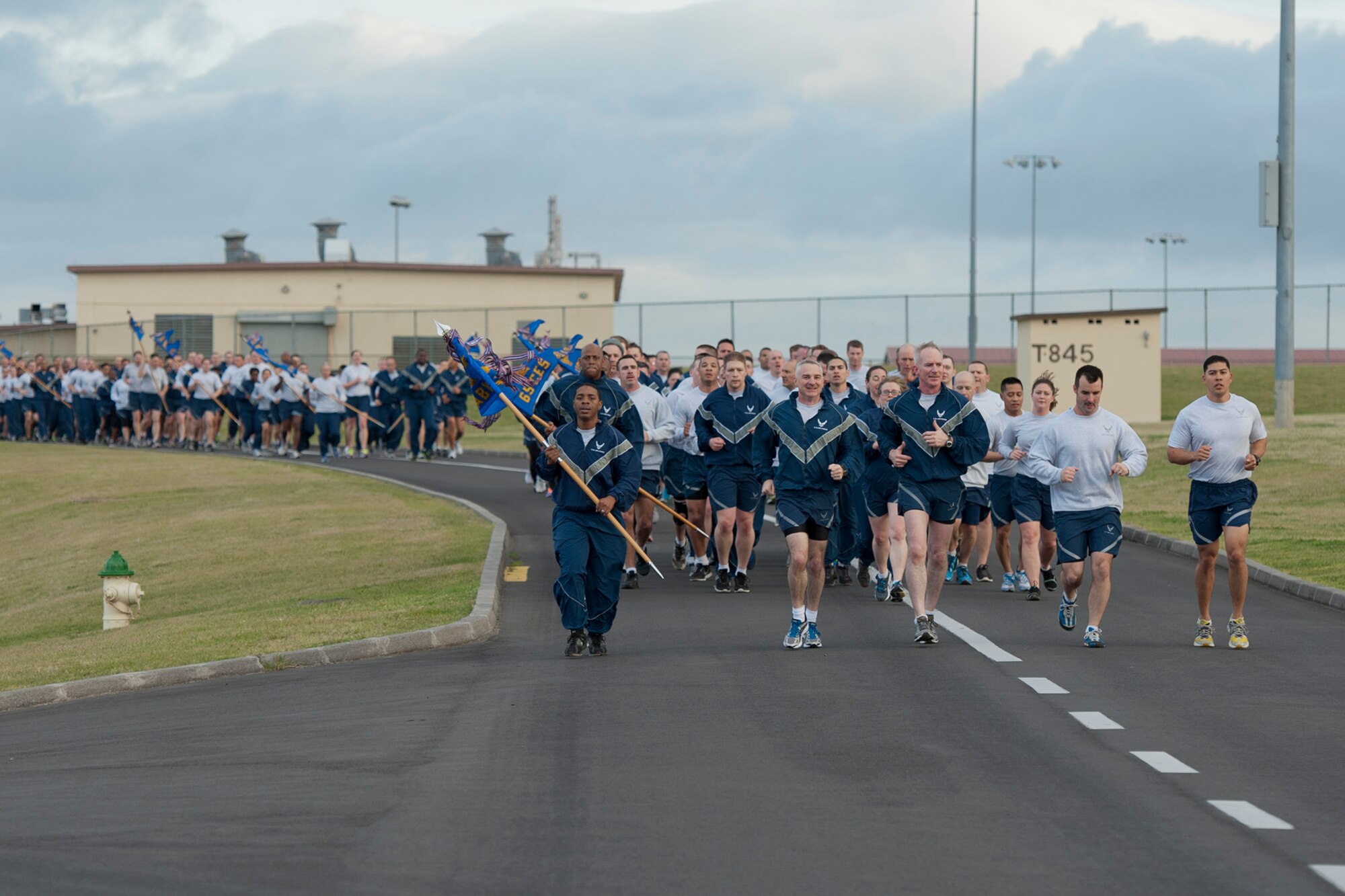 The 65th Air Base Wing at Lajes Field held a wing formation run here, March 7.  The formation run – a recurring, quarterly event – reminds Lajes Airmen of the wing’s focus areas:  discipline, readiness and unity. (U.S. Air Force photo by Tech. Sgt. Paul Villanueva II/Released)