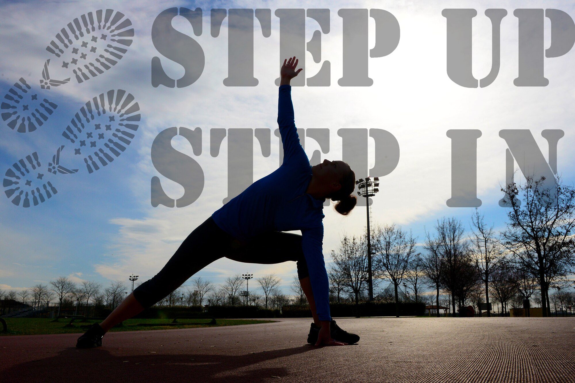 Staff Sgt. Teri Wiltcher, 31st Logistics Readiness Squadron vehicle management analyst, participates in early morning yoga, March 6, 2014, at Aviano Air Base, Italy. Activities such as hiking, meditating, watching the sunrise in the morning or choosing to express an individual’s religious demeanor can all have an impact on one’s spiritual disciplines.  (U.S. Air Force graphic/Senior Airman Matthew Lotz)