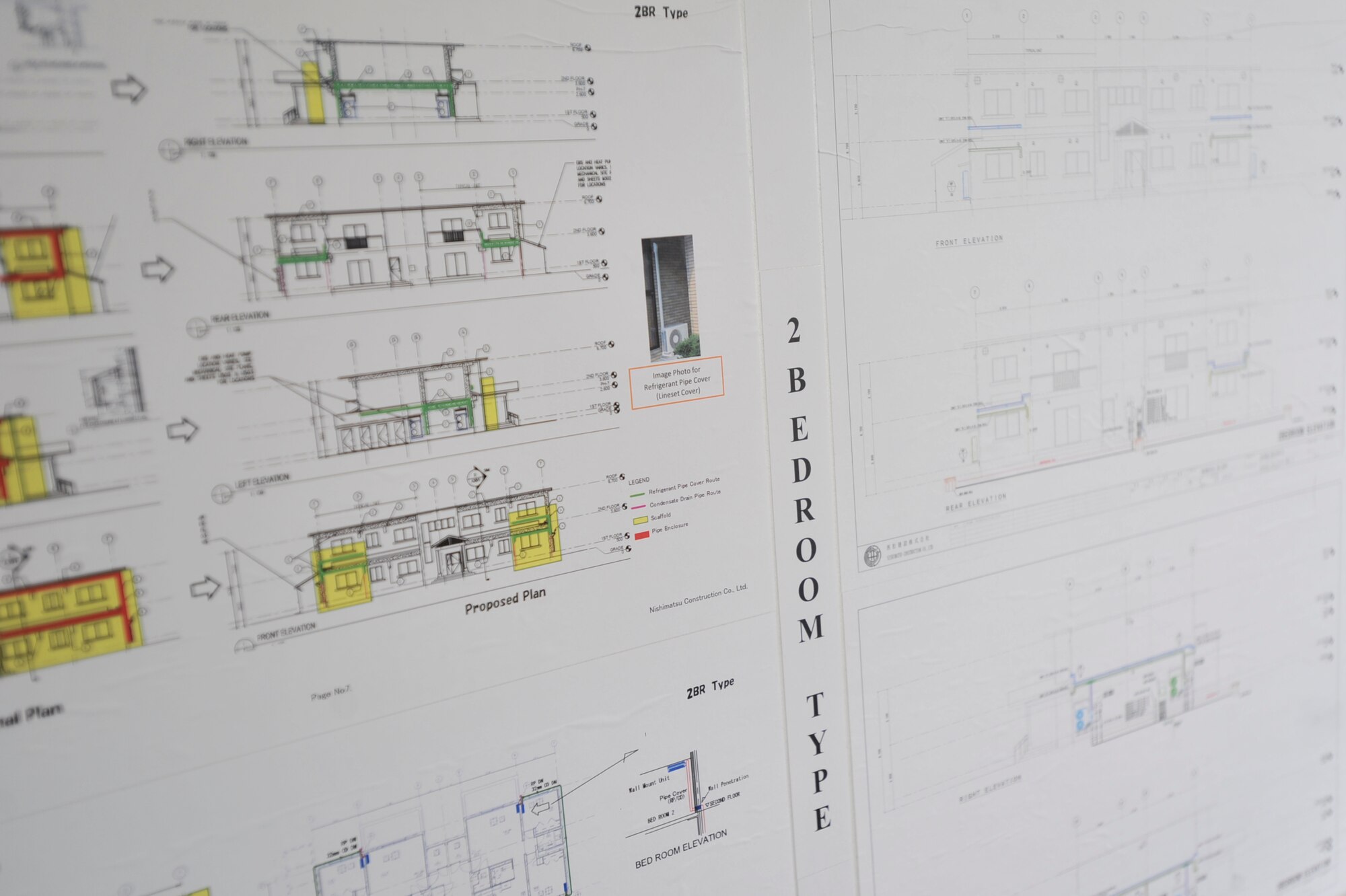 MISAWA AIR BASE, Japan – A poster board detailing the propose plan to retrofit 416 military housing units with air conditioning is displayed inside a mock unit on Misawa’s North Base, March 7, 2014. Retrofitting a few mock units in the beginning, allows contractors to become efficient, especially when installing air conditioning units in occupied homes. (U.S. Air Force photo/ Staff Sgt. Tong Duong)