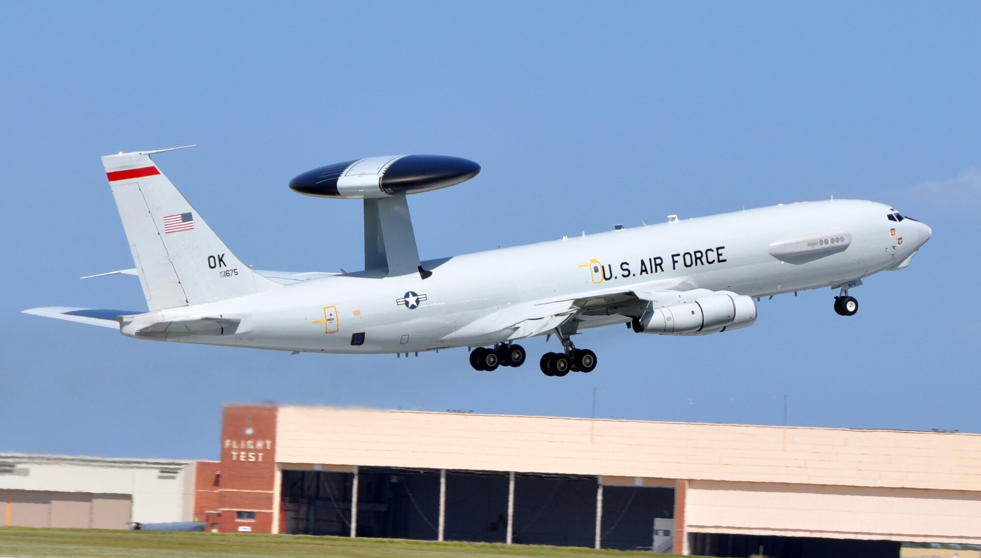The 513th Air Control Group, the only reserve unit that performs the Airborne Warning and Control System mission, is slated to inactivate if the fiscal 2015 Department of Defense budget is enacted into law. In this photo, An E-3 AWACS operated by aircrews from the 970th Airborne Warning and Control Squadron launch in support of a local training flight here in August. (U.S. Air Force photo/Senior Airman Mark Hybers)