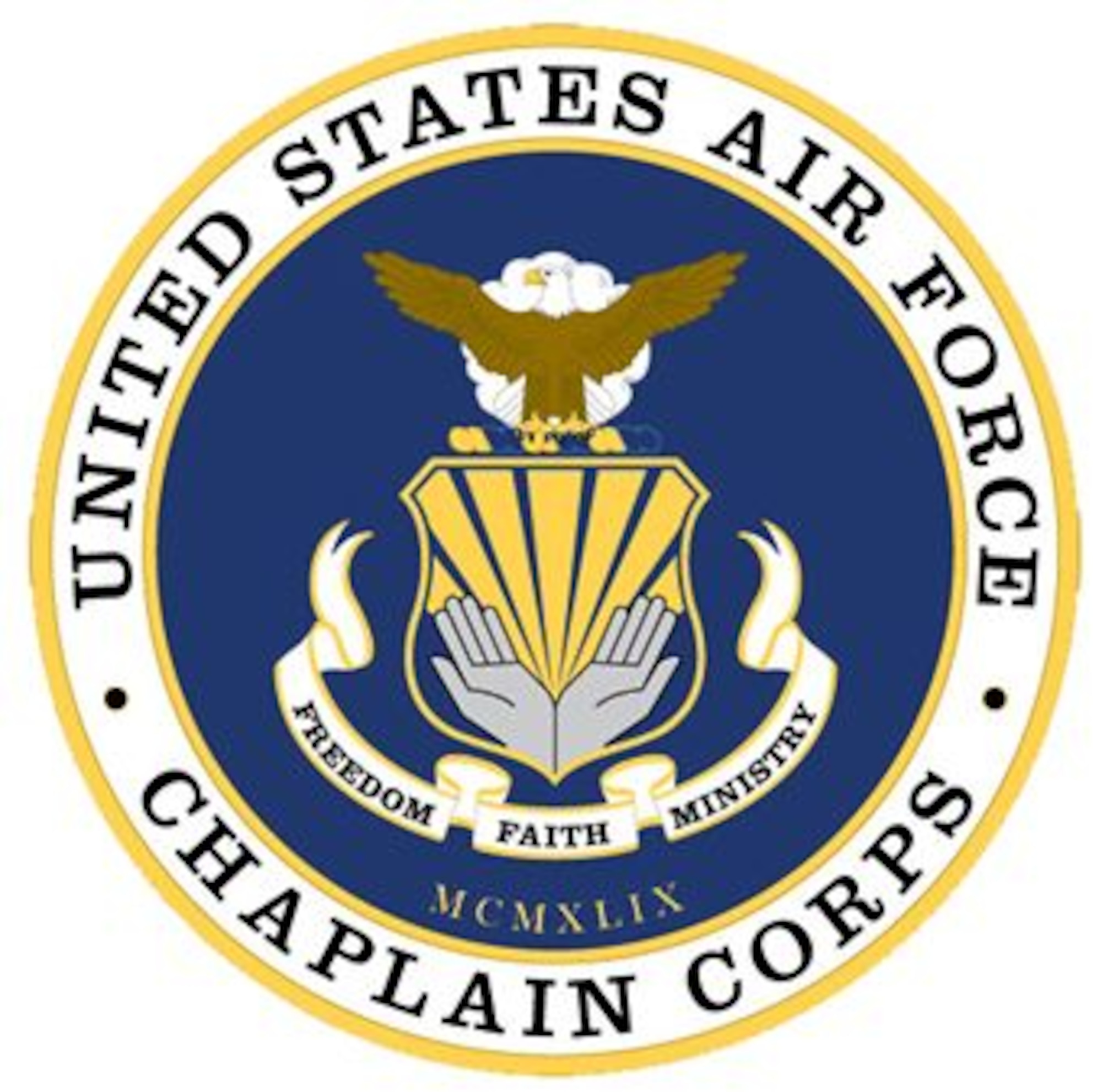 The Air Force Chaplain Corps provides spiritual care and the opportunity for Airmen, their families, and other authorized personnel to exercise their constitutional right to the free exercise of religion. This is accomplished through religious observances, providing pastoral care, and advising leadership on spiritual, ethical, moral, morale, core values, and religious accommodation issues.(U.S. Air Force graphic)
