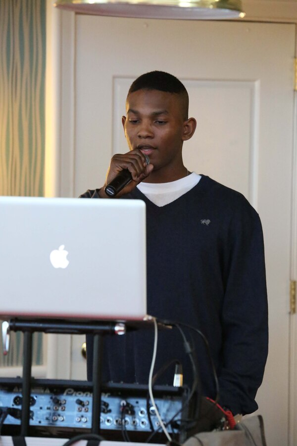 Pfc. Omri Blair sings a song during a karaoke event at the Clubs at Quantico on March 5, 2014. The Clubs are hosting a weekly karaoke event with hundreds of songs for participants to choose from. 