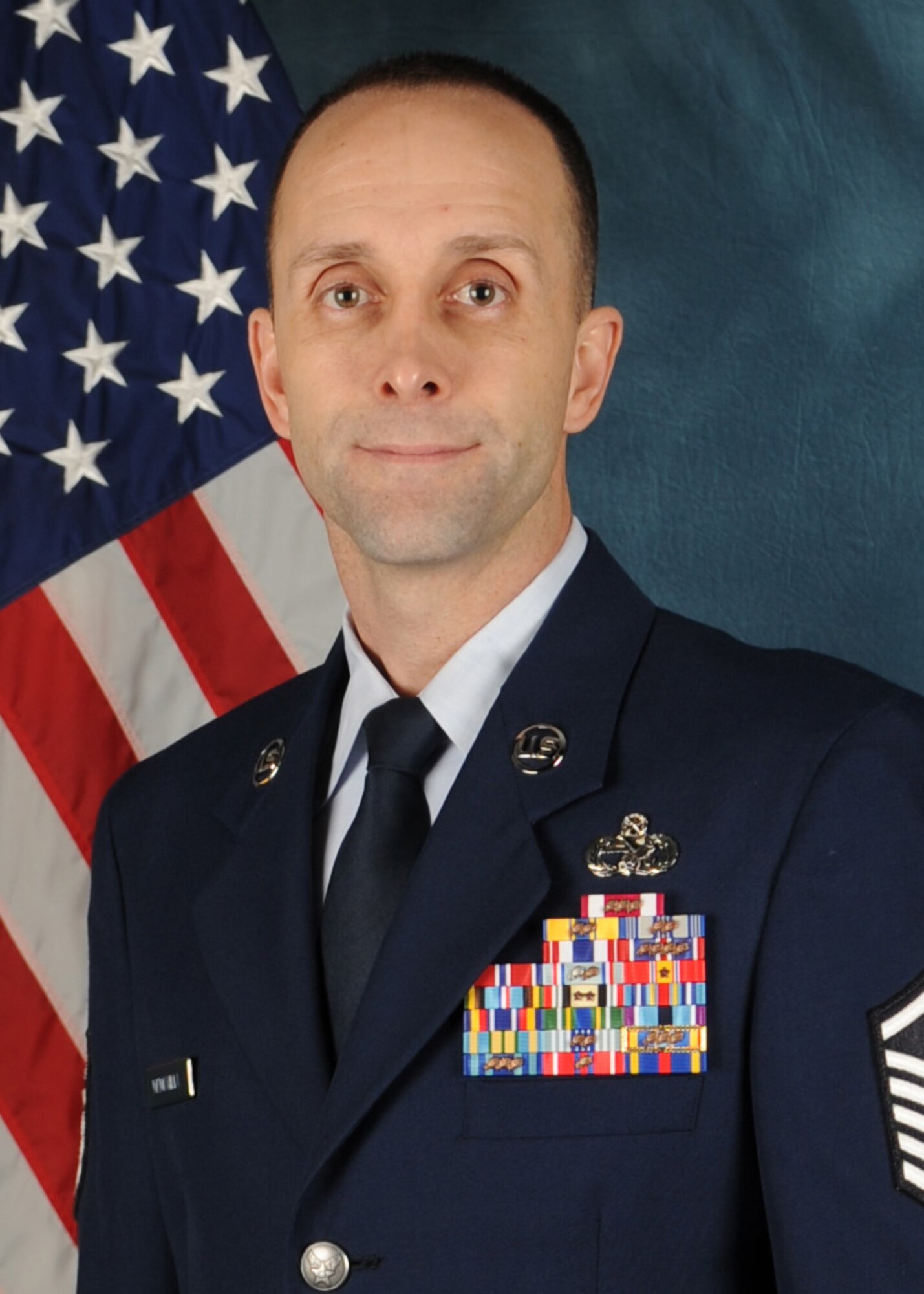U.S. Air Force Master Sgt. Robert Mediavilla, 633rd Medical Group first sergeant, managed personnel for the third largest Air Force medical treatment facility, caring for more than 950 active duty personnel. He also served as the president of the First Sergeants Council, for whom he managed 27 events. (U.S. Air Force courtesy photo/Released)