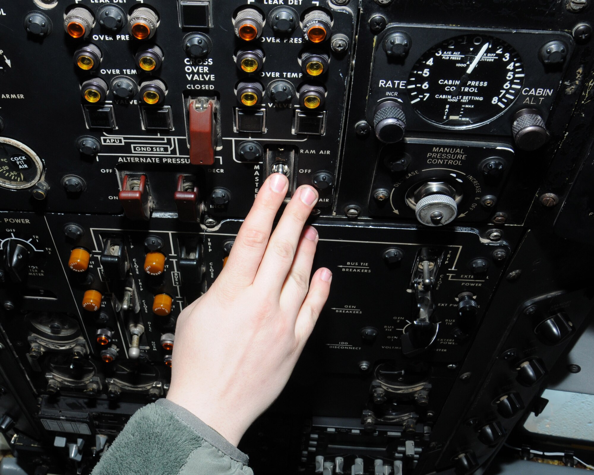 U.S. Air Force Senior Airman Jessica Tharp, 100th Aircraft Maintenance Squadron aerospace propulsion journeyman from Lancaster, Ohio, performs a pre-start engine run checklist on a KC-135 Stratotanker March 4, 2014, on RAF Mildenhall, England. On RAF Mildenhall, aerospace propulsion journeymen are responsible for 15 KC-135s and transient aircraft that may land with engine problems. (U.S. Air Force photo by Gina Randall/Released)