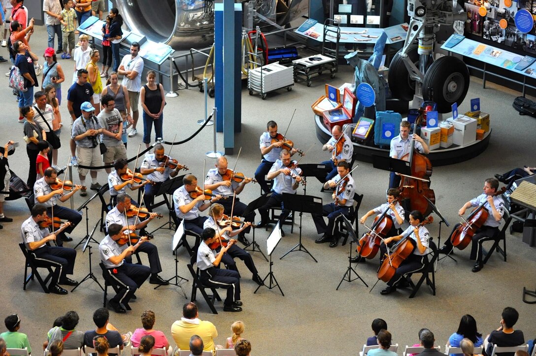 The Air Force Strings perform a holiday concert at the National Air & Space
Museum. The Strings and Max Impact will perform several concerts there during
this year's National Cherry Blossom Festival. (U.S. Air Force photo by Master
Sgt. Tara Islas/released)