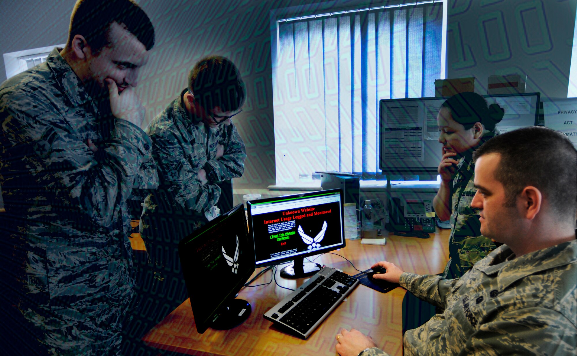 Uncle Sam monitors you while you use government-provided information technology systems. (Photo Illustration by Staff Sgt. Emerson Nuñez)