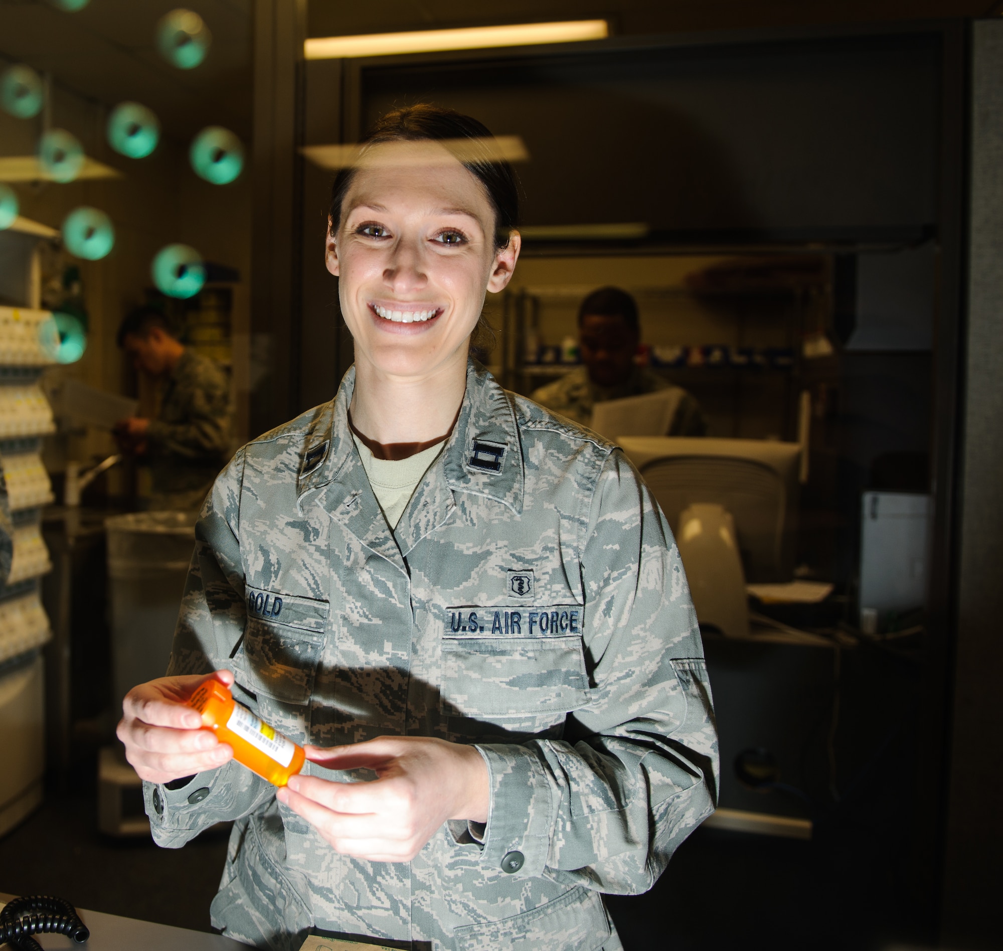Capt. Joanne Gold, 8th Medical Support Squadron officer-in-charge pharmacy, poses for a photo at Kunsan Air Base Republic of Korea, March 12, 2014. During Women's History Month Kunsan will highlight the "Women of the Wolf Pack." (U.S. Air Force photo by Senior Airman Armando A. Schwier-Morales/Released)
