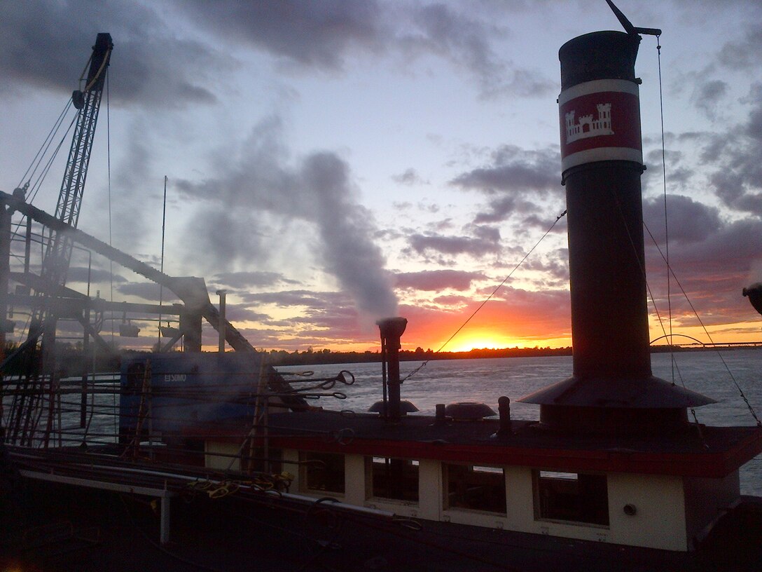 Sunset view from the Lock 52 Maneuver Boat