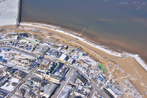 Originally constructed by the Corps 40+ years earlier (1973), the project provides hurricane and storm damage risk reduction to Keansburg and East Keansburg, and is designed to withstand a 200-year storm 