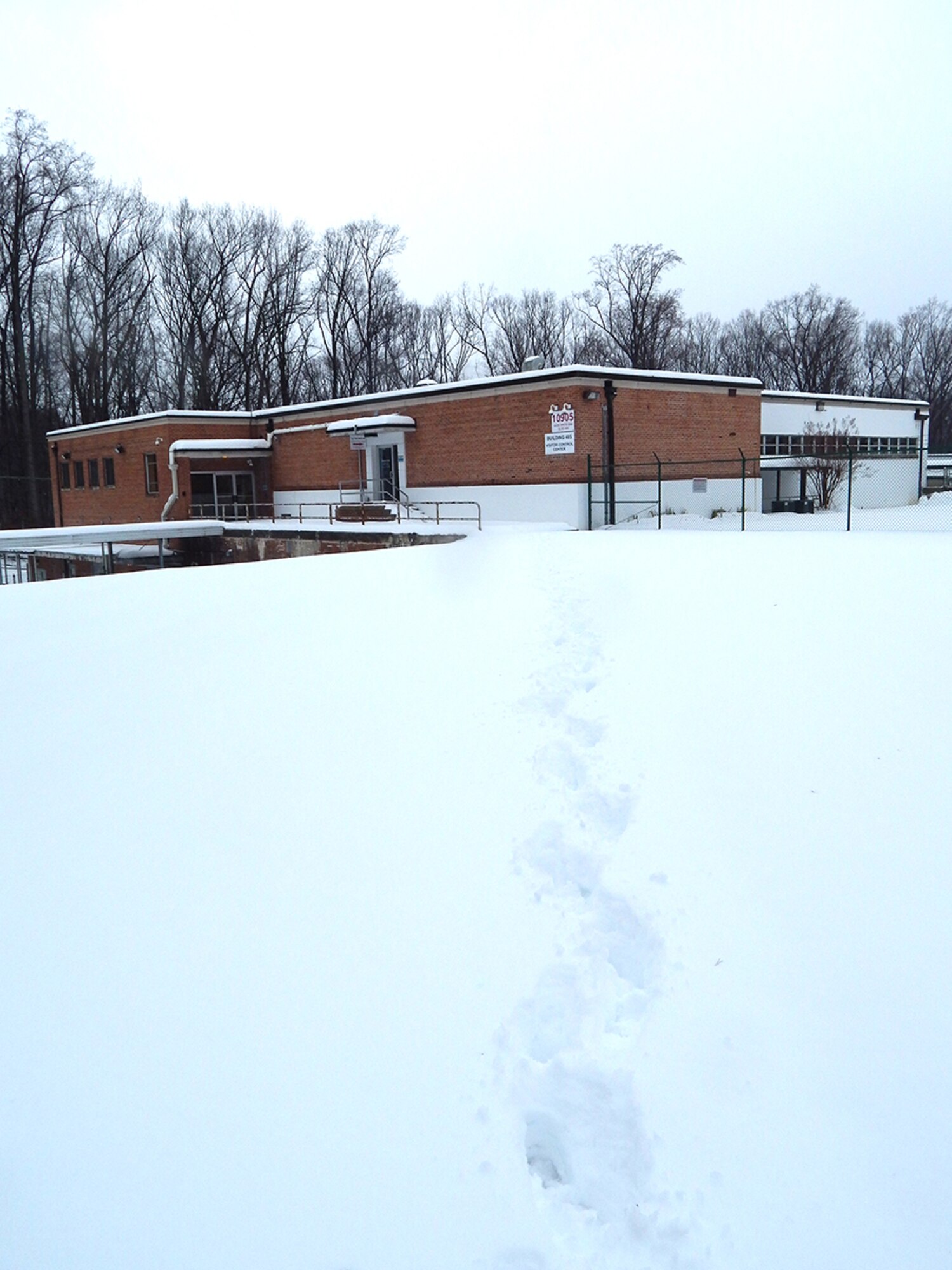 Arnold Engineering Development Complex’s remote operating location in Maryland, Tunnel 9, is shown here during one of the heavy snowfalls last month.  The Tunnel 9 facility was closed for a day after receiving more than 12 inches of snow, but reopened the next day.  In January, the same facility had a major water main break and they were without power for most of a day before GSA was able to make repairs. (Photo by Greg Wannenwetsch)