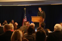 Local military leaders, including Col. Timothy M. Salmon, Marine Corps Air Station New River commanding officer, and Col. James W. Clark, Marine Corps Base Camp Lejeune deputy commander, along with local government leaders including Jacksonville, N.C. mayor Sammy Phillips, held the 19th annual State of the Community Breakfast at the air station officers' club, Feb. 25, to speak about issues and developments regarding the local community.