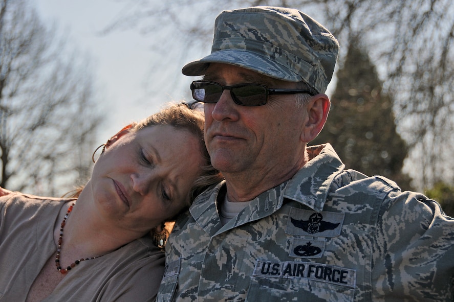 The Lutzes at Memorial Grove, Joint Base Lewis-McChord, McChord Field, Wash. (U.S. Air Force Reserve photo/Jake Chappelle)