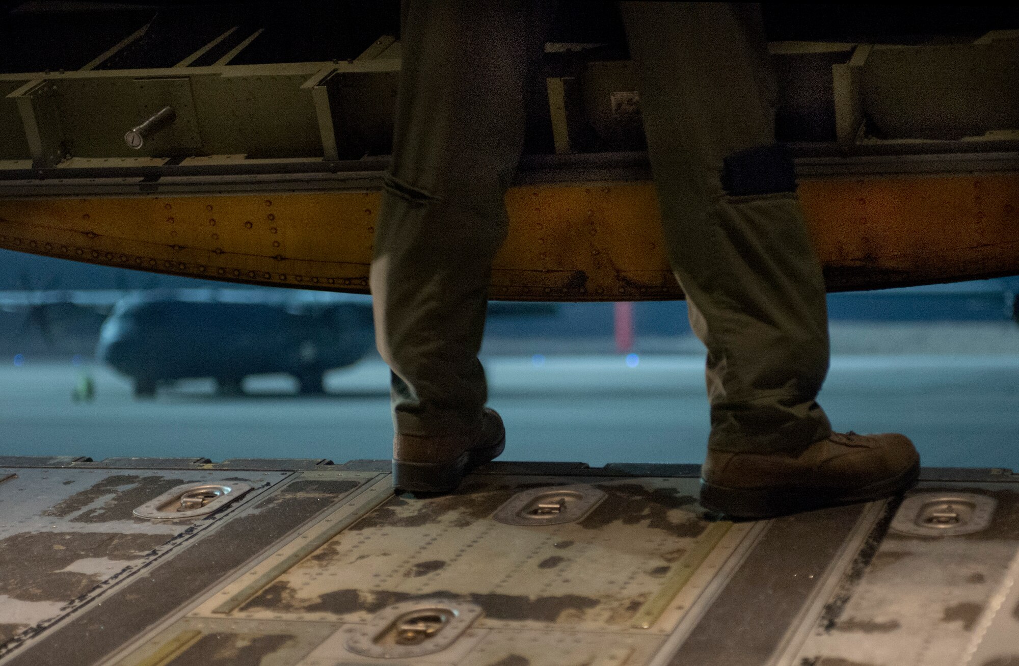 Staff Sgt. Jonathan Hernandez, 37th Airlift Squadron loadmaster, runs through preflight checks inside a C-130J Super Hercules March 6, 2014, Ramstein Air Base, Germany. Loadmasters play a critical role in ensuring the safety of passengers and aircrew before and during a flight. (U.S. Air Force photo/Airman 1st Class Jordan Castelan)