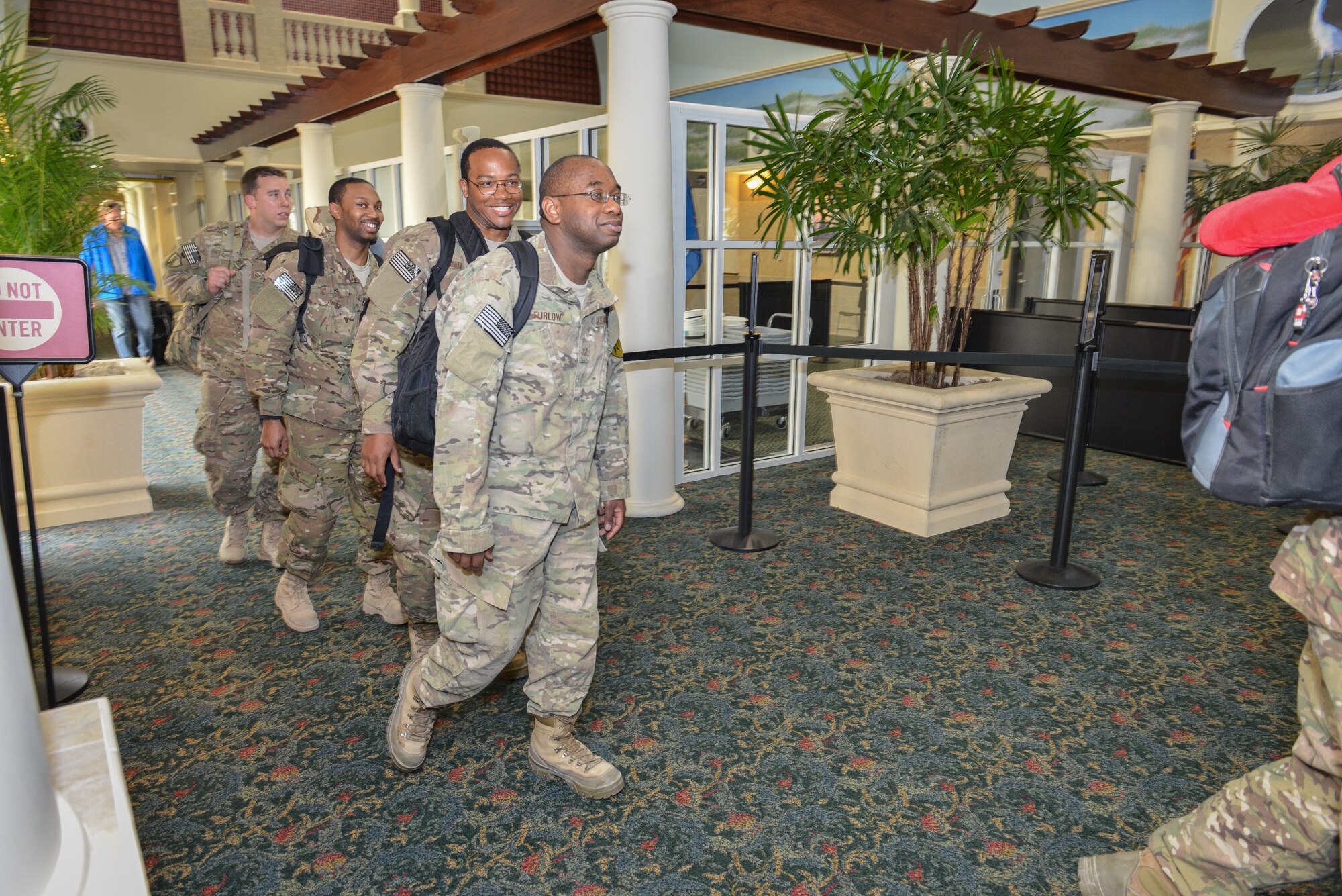 U.S. Air Force Airmen from the 224th Joint Communications Support Squadron Airmen, Georgia Air National Guard returned to Brunswick, Mar. 15, 2014 after six months of providing critical communication support to various missions in the U.S. Central Command area of responsibility. (U.S. Air National Guard photo by Master Sgt. Charles Delano/released)