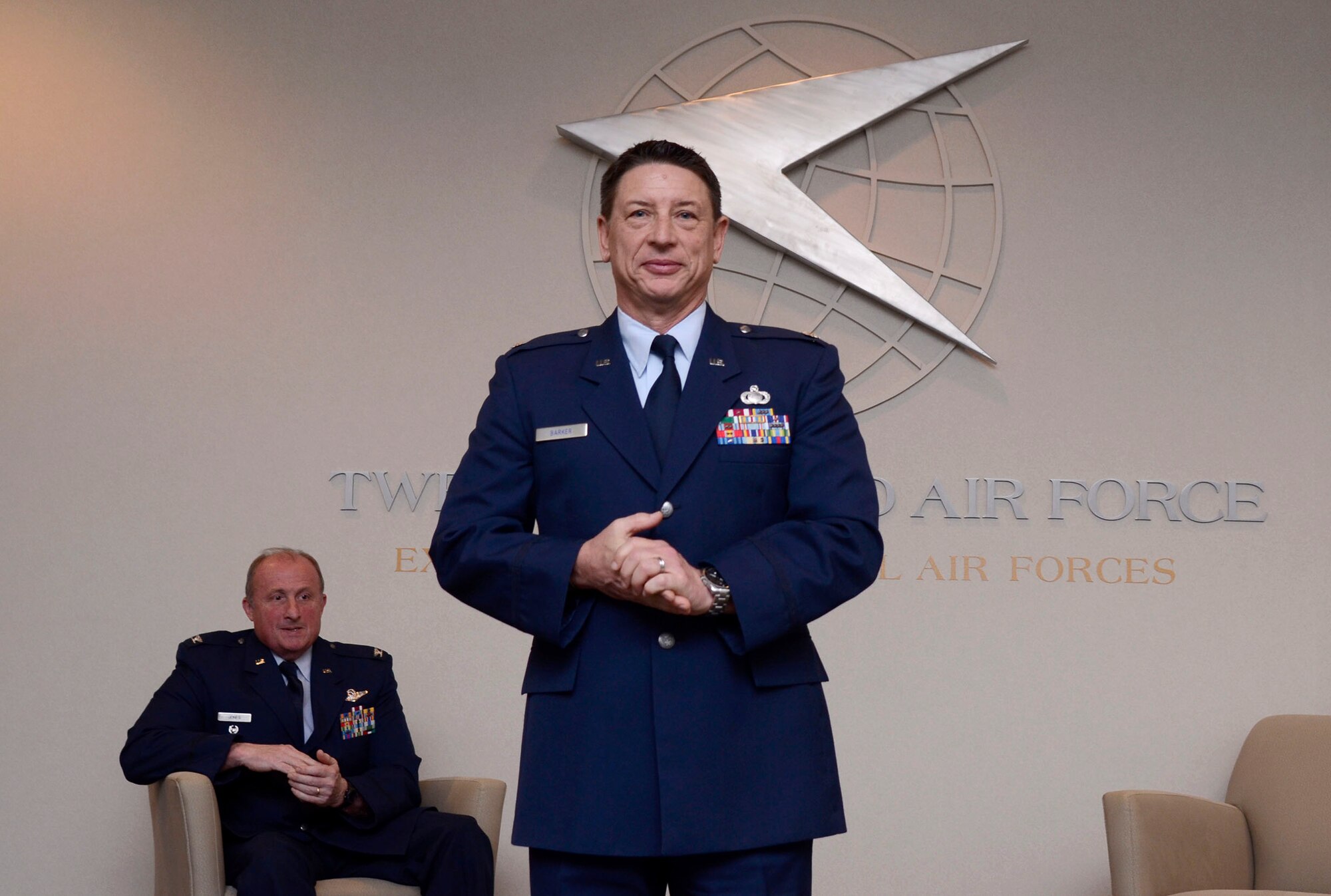 Lt. Col. Richard Barker, 94th Airlift Wing inspector general, is honored for 38 years of military service during his retirement ceremony Feb. 1. (U.S. Air Force photo/Don Peek)