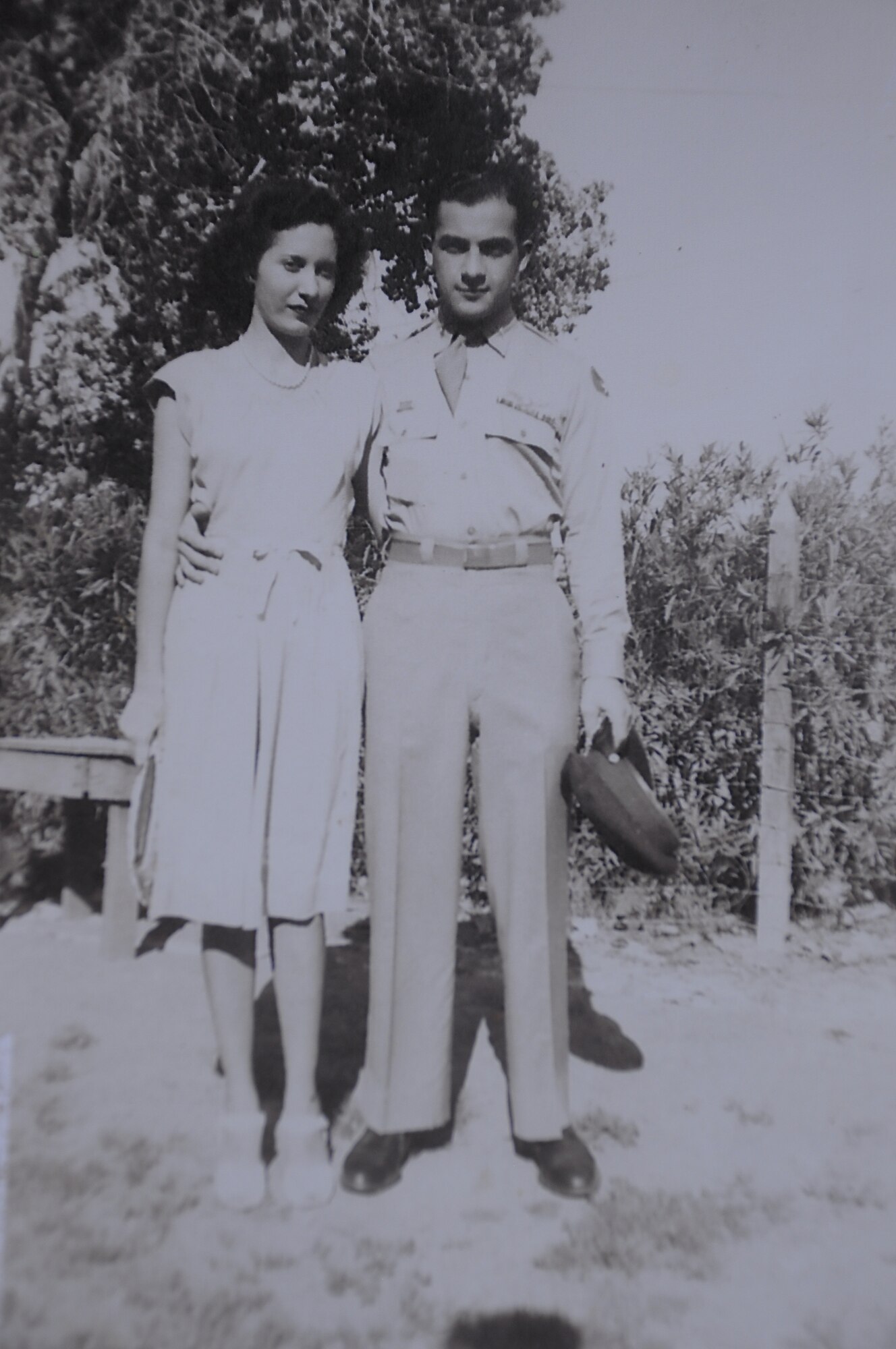 Then 1st Lt. Kenneth Sadick, World War II P-47 Thunderbolt pilot, poses for a photo with his fiance Norma in 1945 in Phoenix. The couple were married for 68 years and had two daughters. (Courtesy photo) 
