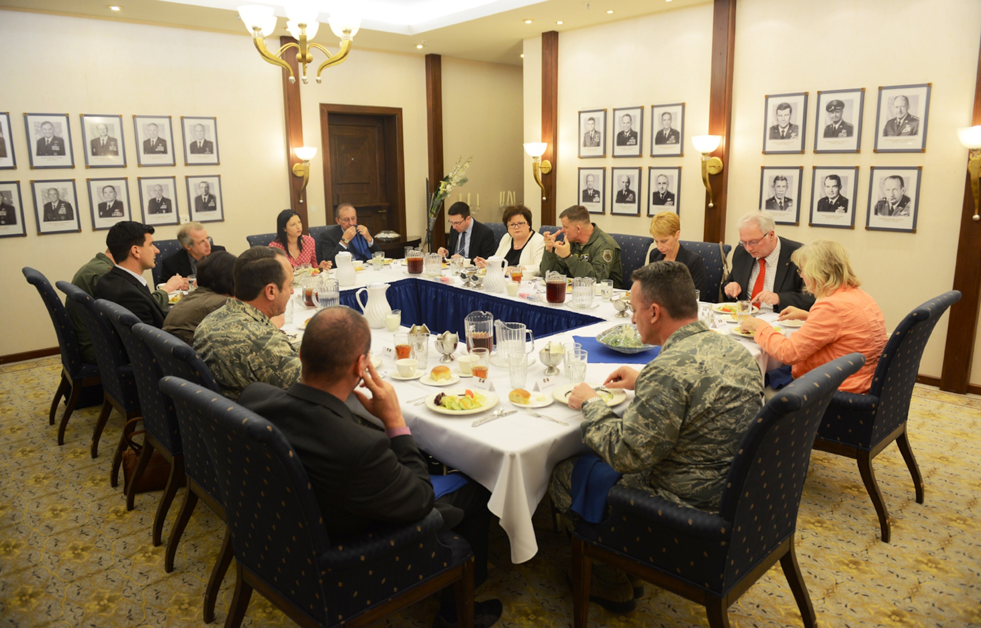 Gen. Frank Gorenc, U.S. Air Forces in Europe and Air Forces Africa commander, met with German federal, state and local civic leaders, at Ramstein Air Base on 14 March. General Gorenc discussed the USAFE-AFAFRICA mission and the critical importance of host nation support to that mission. (U.S. Air Force photo/ Staff Sgt. Ryan Crane)