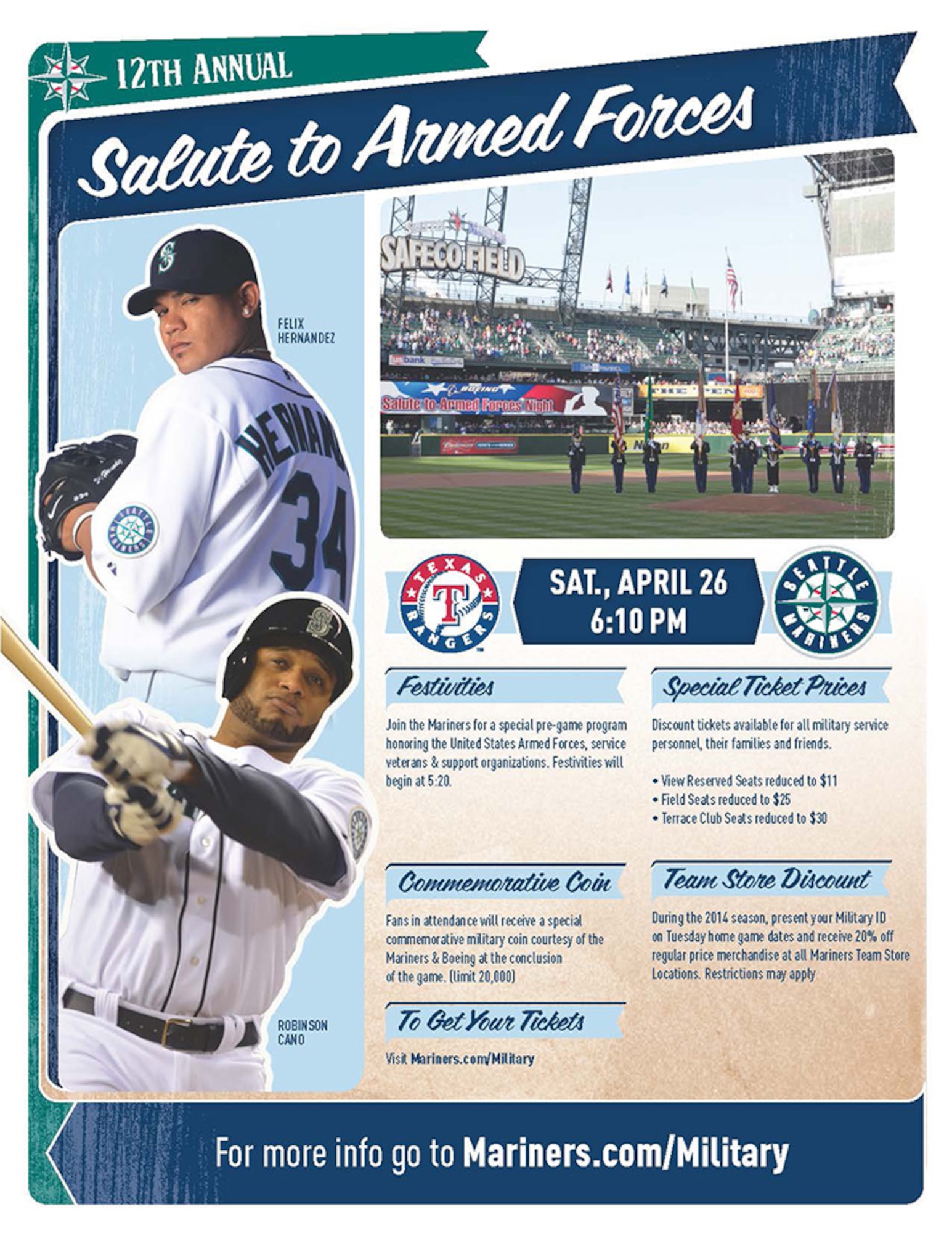 Seattle Mariners set 12th Annual Salute to Armed Forces game > 446th  Airlift Wing > News