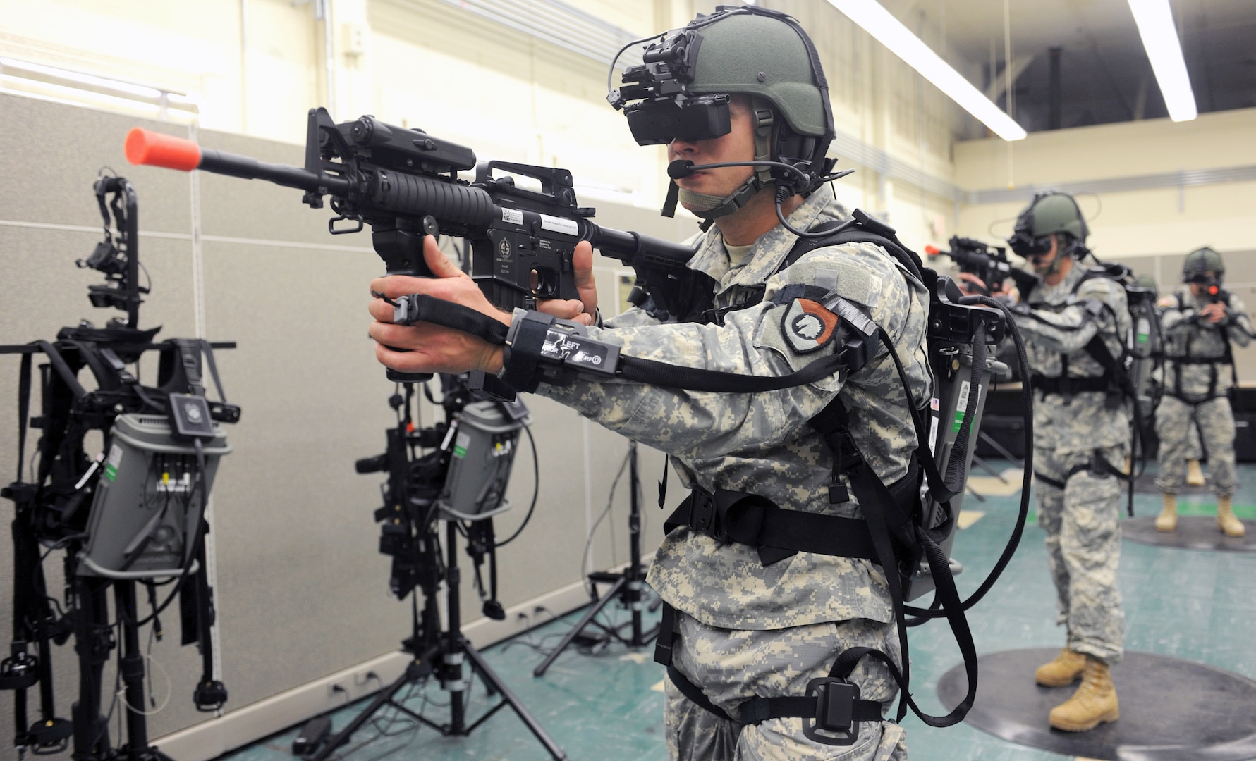 Soldiers are evaluated on the Dismounted Soldier Training System during the 4th Sustainment Command (Expeditionary) Best Warrior Competition at Joint Base San Antonio-Camp Bullis.
Photo by Master Sgt. Robert R. Ramon