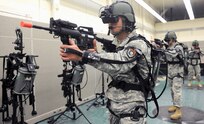 Soldiers are evaluated on the Dismounted Soldier Training System during the 4th Sustainment Command (Expeditionary) Best Warrior Competition at Joint Base San Antonio-Camp Bullis.
Photo by Master Sgt. Robert R. Ramon