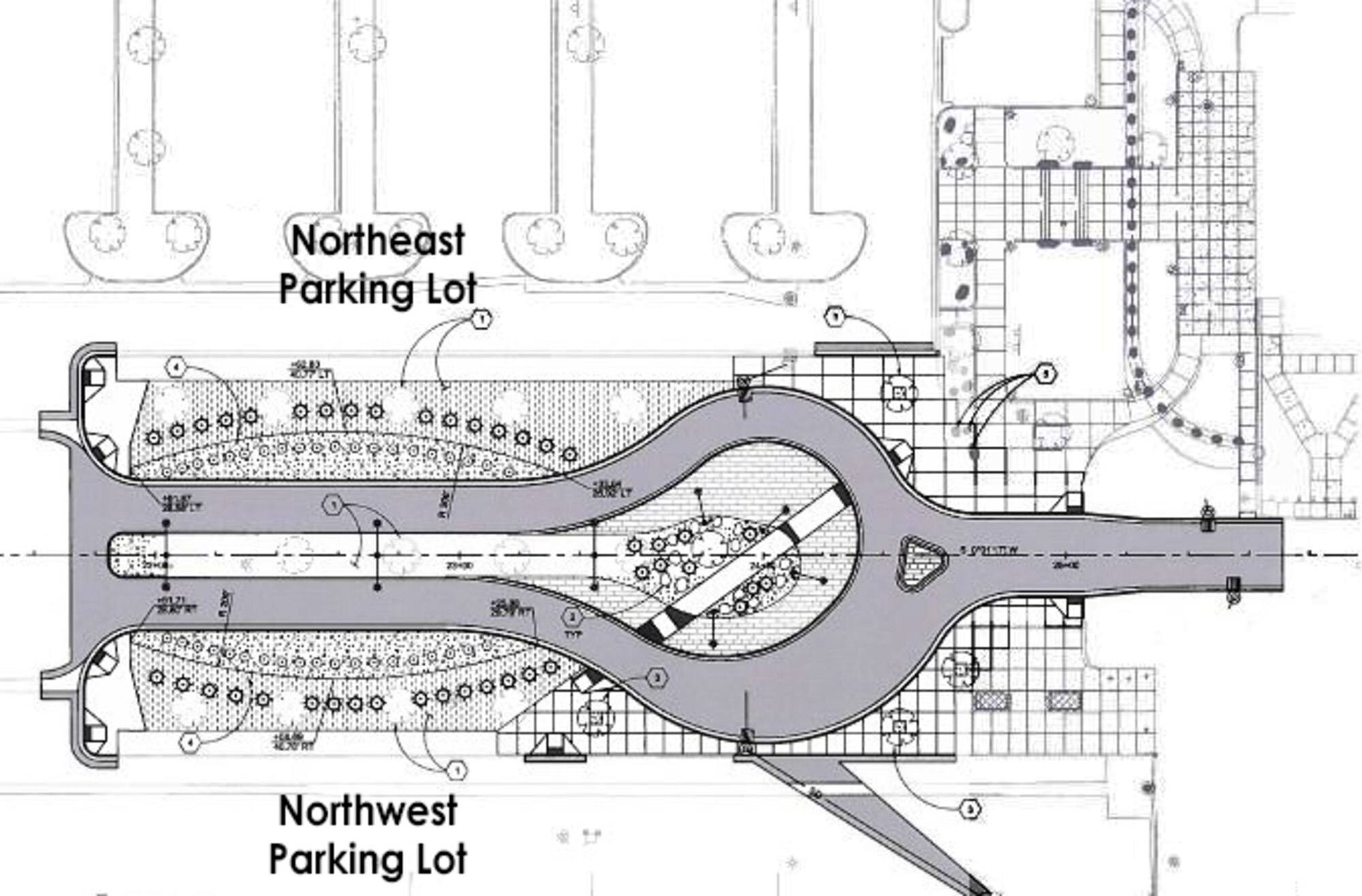 Construction crews began a roadway reconfiguration project along Falcon Parkway March 17. An artist’s diagram of the new project is shown here. Construction is slated to be complete in June.  