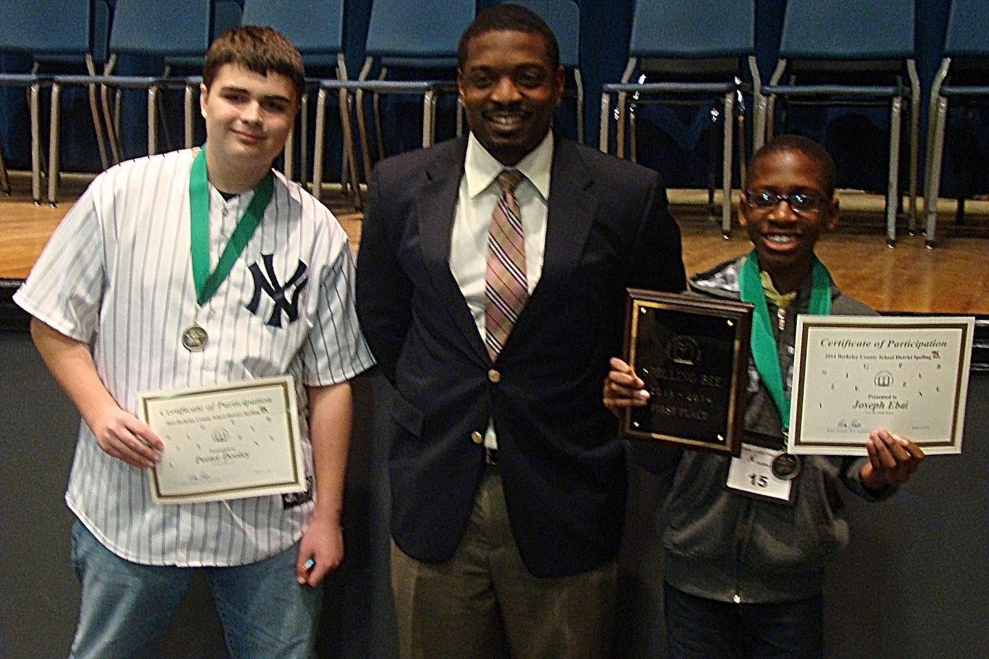 Joseph Ebai, the son of a Charleston District economist in the planning branch, won the Berkeley County Spelling Bee.