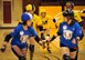 Mobsta, a member of the KimChicks roller derby team, starts a jam during a bout with the Rokettes at U.S. Army Garrison Humphreys, Republic of Korea, March 8, 2014. Both the KimChicks and Rokettes are primarily made up of active duty military members and spouses from Osan and Humphreys, who compete during monthly bouts. (U.S. Air Force photo/Senior Airman Siuta B. Ika)