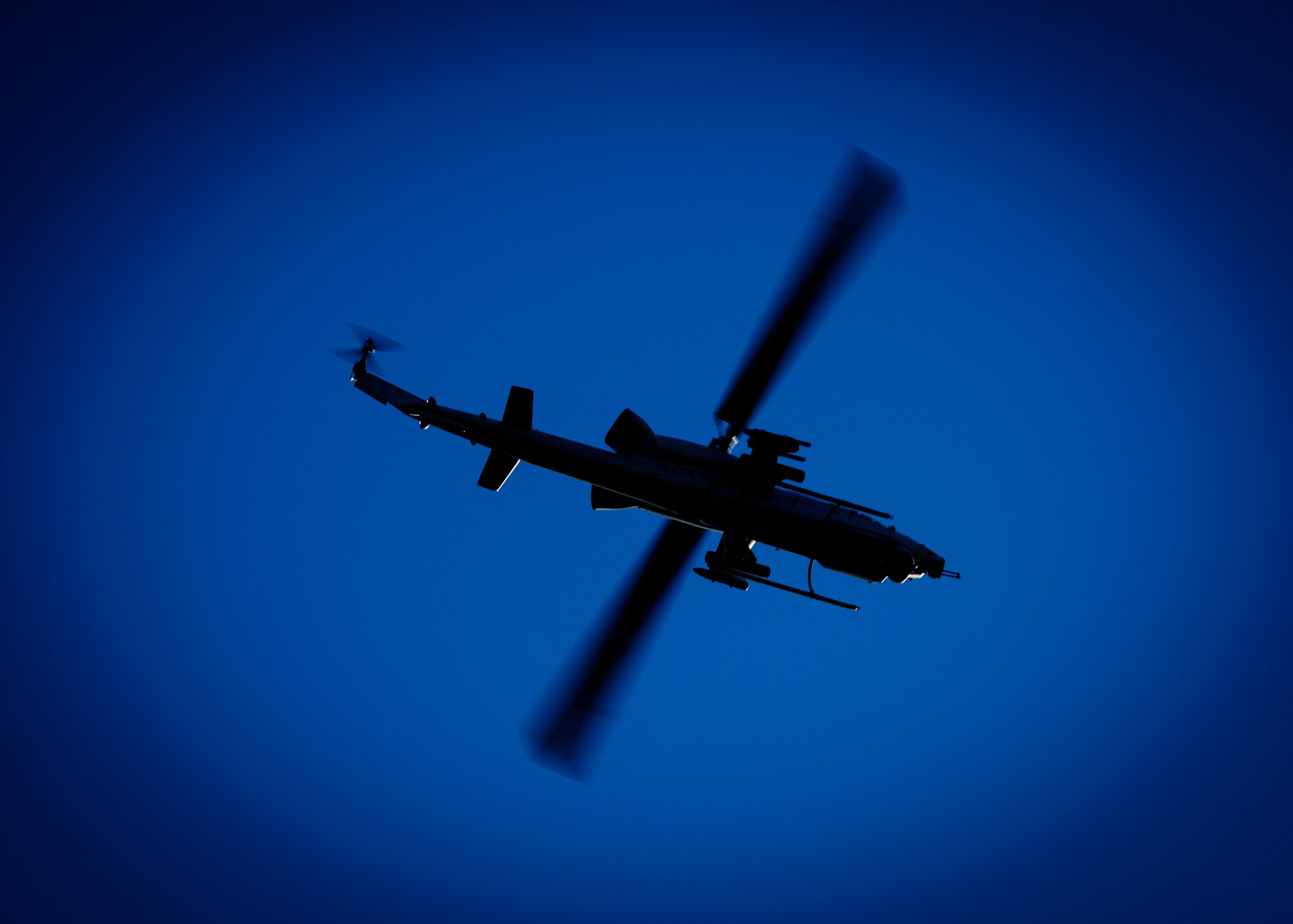 A UH-1Y Venom flies overhead during Gunfighter Flag 14-2 March 13, 2014, at the Saylor Creek  Bombing Range near Mountain Home Air Force Base, Idaho. The U.S. Marines Corps providing cruicial close air support for multiple joint and coalition terminal attack controller teams. (U.S. Air Force photo by Tech. Sgt. JT May III/Released) 

