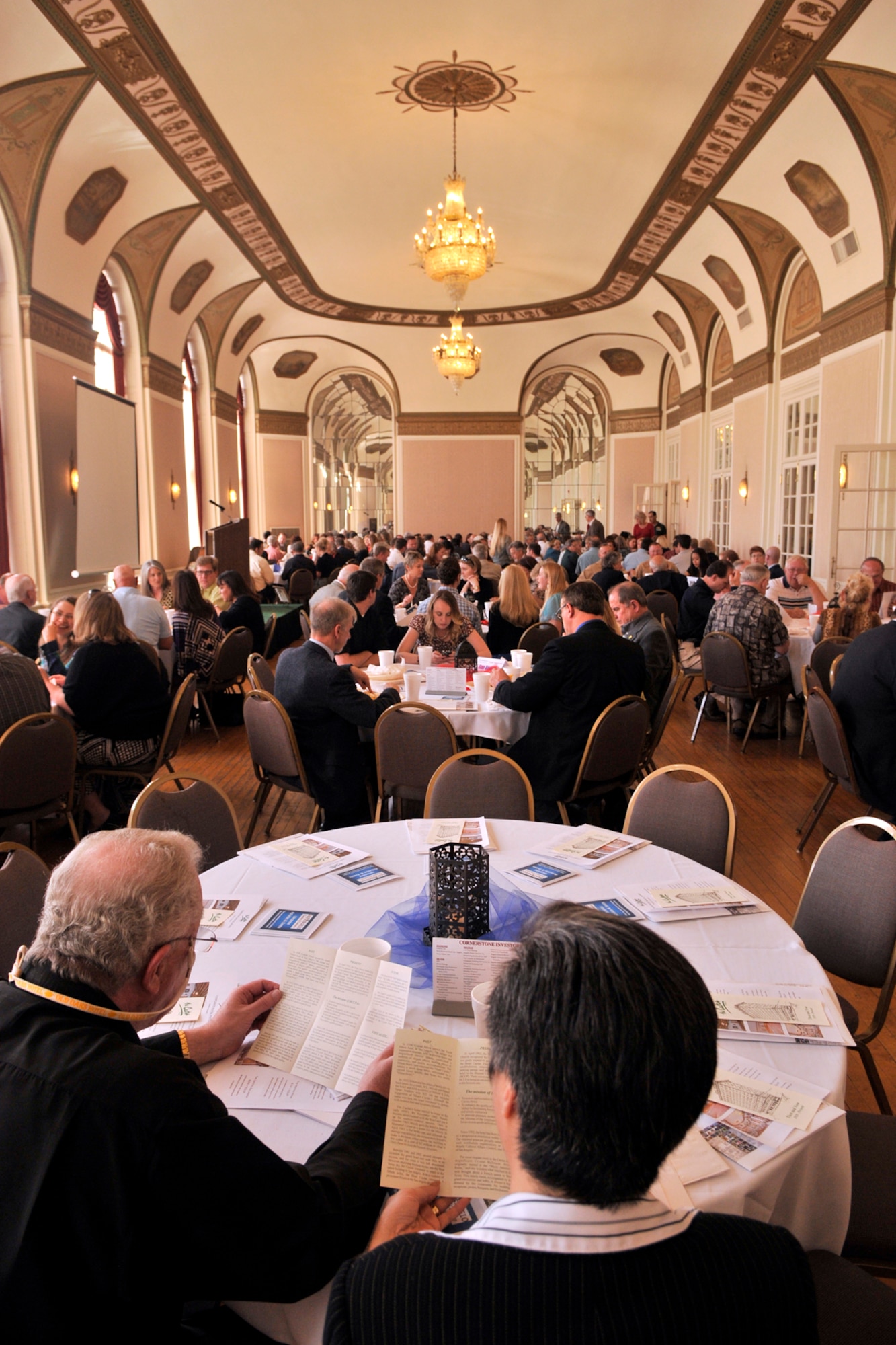 SAN ANGELO, Texas – San Angelo residents gather at the Cactus Hotel for the Chamber of Commerce membership luncheon March 11. The luncheon consisted of an Order of Merit presentation and a speech by Col. Kimberlee Joos, 17th Training Wing Commander. (U.S. Air Force Photo/ Airman 1st Class Devin Boyer)