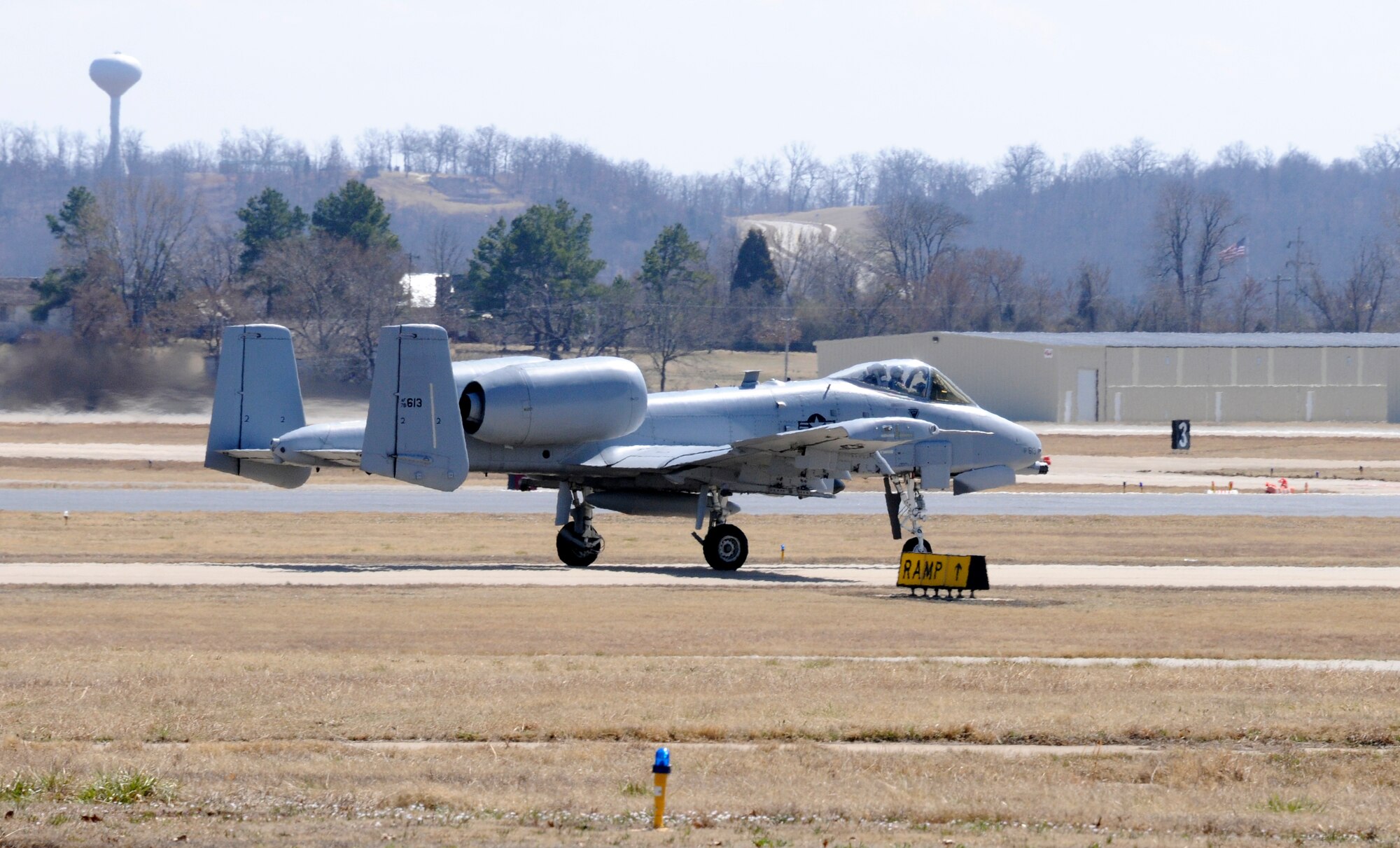 A pilot from the 23rd Wing in Moody Air Force Base, Ga., prepares to takeoff at Ebbing Air National Guard Base, Fort Smith, Ark. The pilot delivered the 188th A-10C Thunderbolt II "Warthog" (Tail No. 613) from Ebbing ANG Base to Moody AFB March 11, 2014, as part of the 188th's mission conversion from the A-10 to a remotely piloted aircraft, intelligence and targeting mission. The 188th has five remaining A-10s on station. The next A-10 is slated to depart in April. The final two aircraft are scheduled to leave the 188th June 7, 2014. (U.S. Air National Guard photo by Tech Sgt. Josh Lewis/Released)