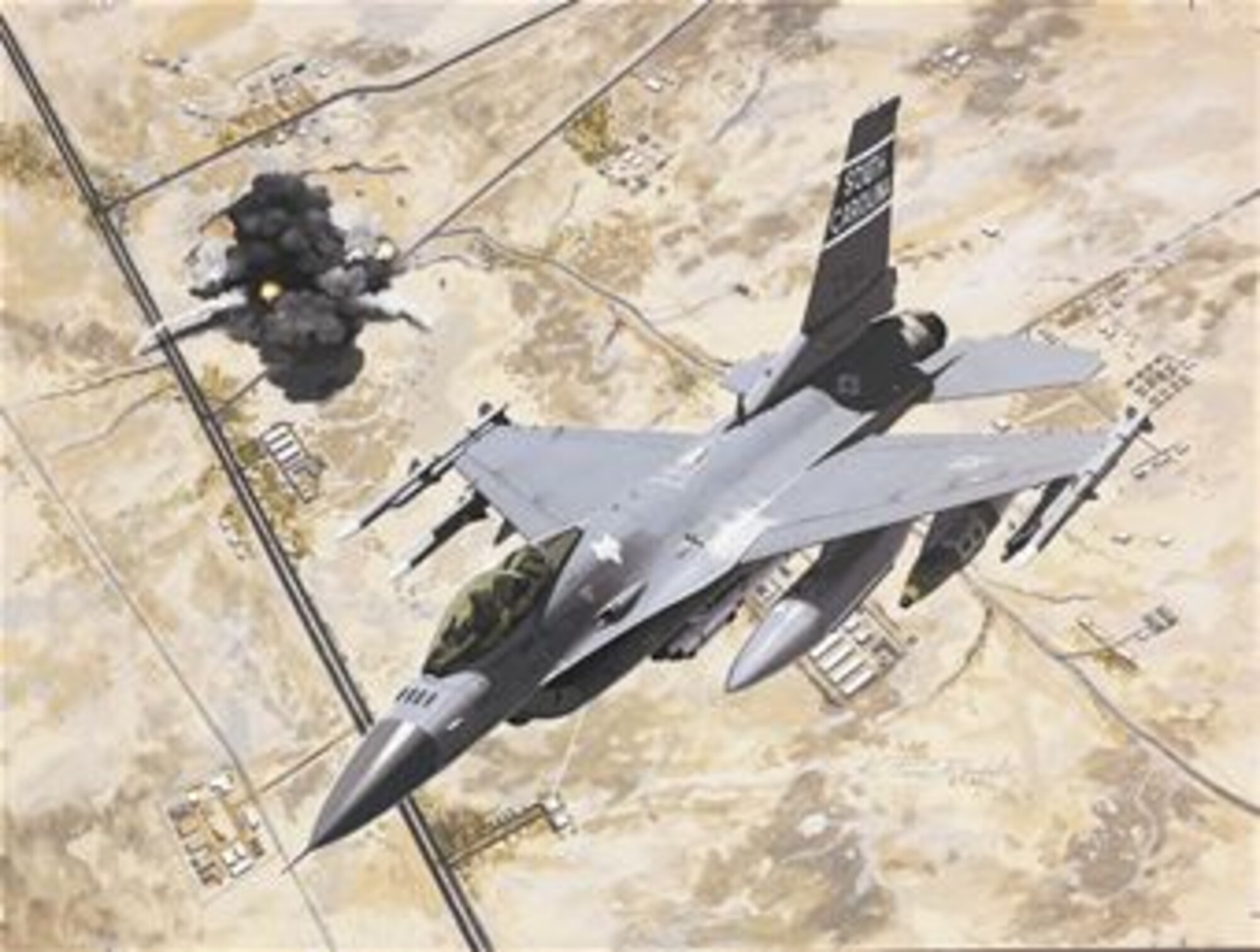 U.S. Air Force F-16s belonging to the South Carolina Air National Guard's 169th Fighter Wing were forward deployed to Al Udeid Air Base, Qatar and were the "first in" to provide Suppression of Enemy Air Defenses for the the first strikes of Operation Iraqi Freedom. (U.S. Air National Guard graphic RELEASED)